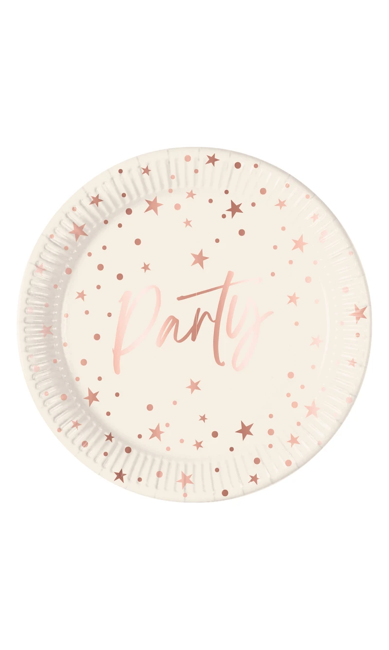 Rose Gold Party FSC Paper Plates Large 23cm - 8pk