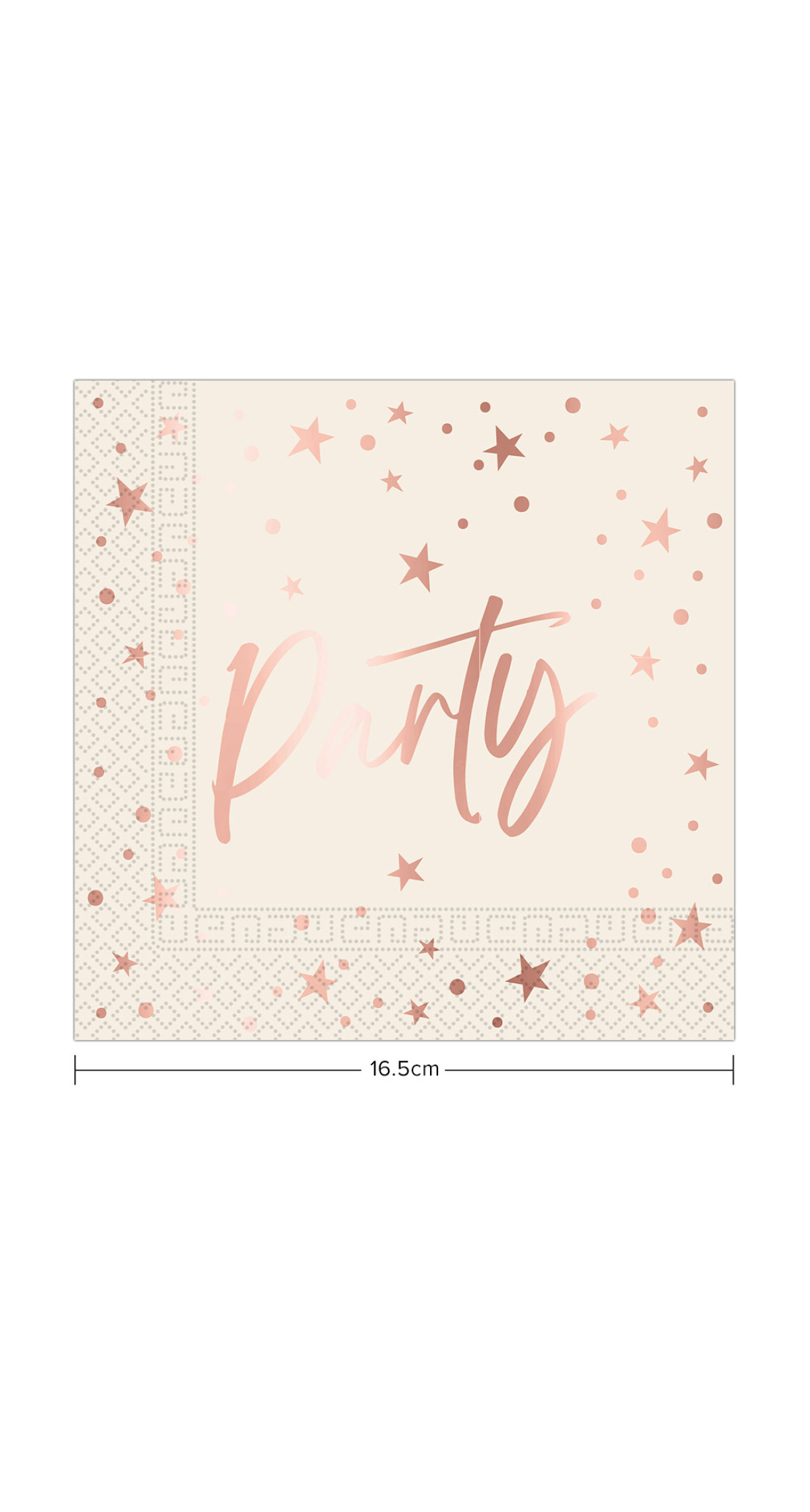 Rose Gold Party FSC Two-Ply Paper Napkins 33x33cm - 20pk - Image 2