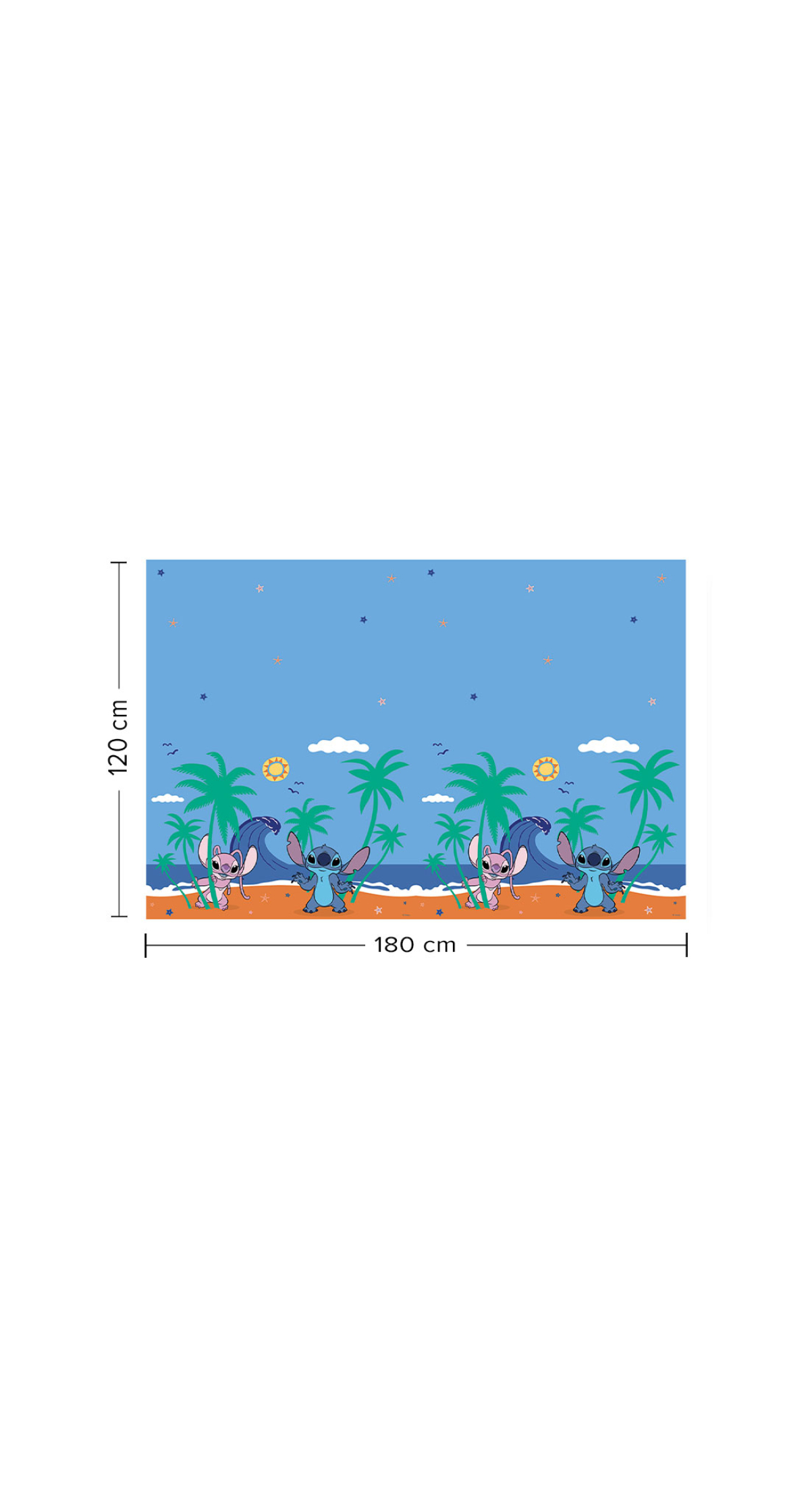 Stitch Party Plastic Tablecover 120x180cm - Image 2