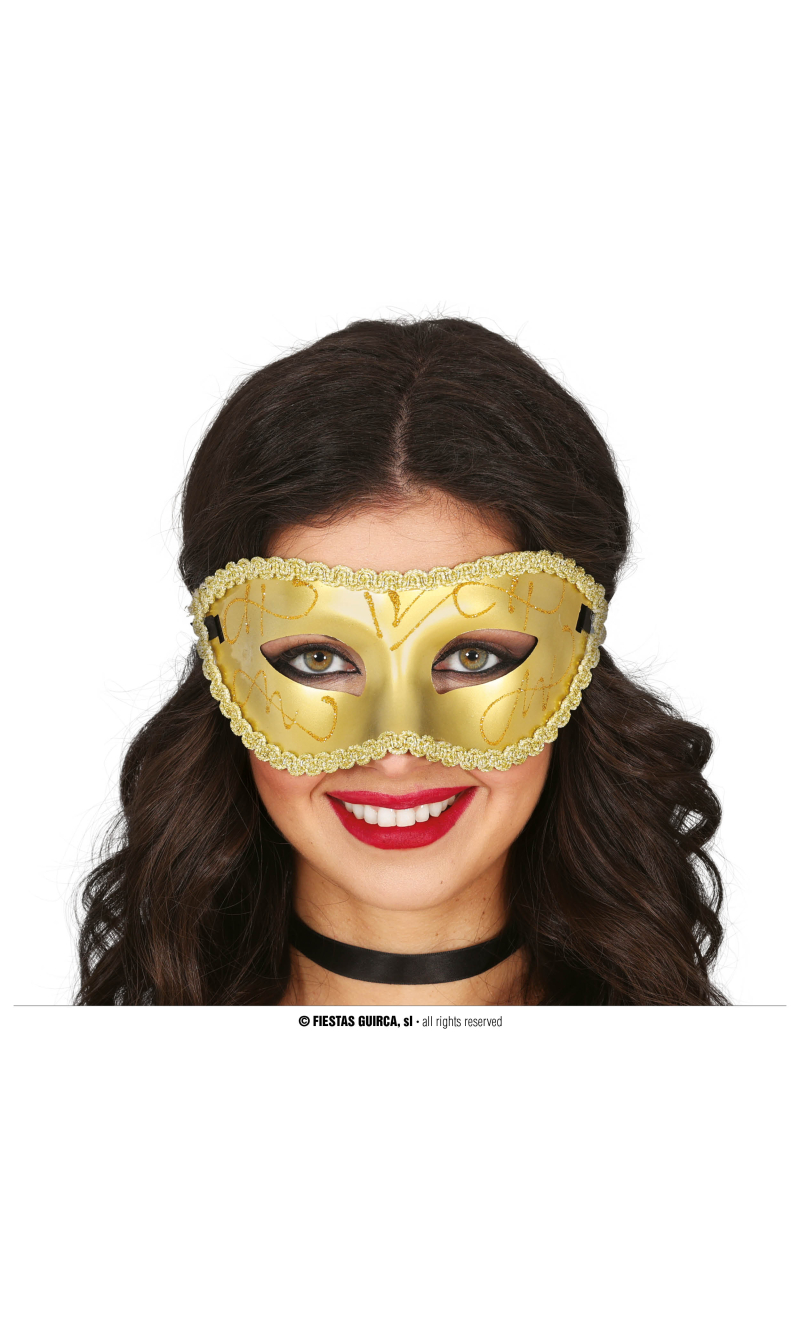 Gold Venetian Mask - Adult One Size