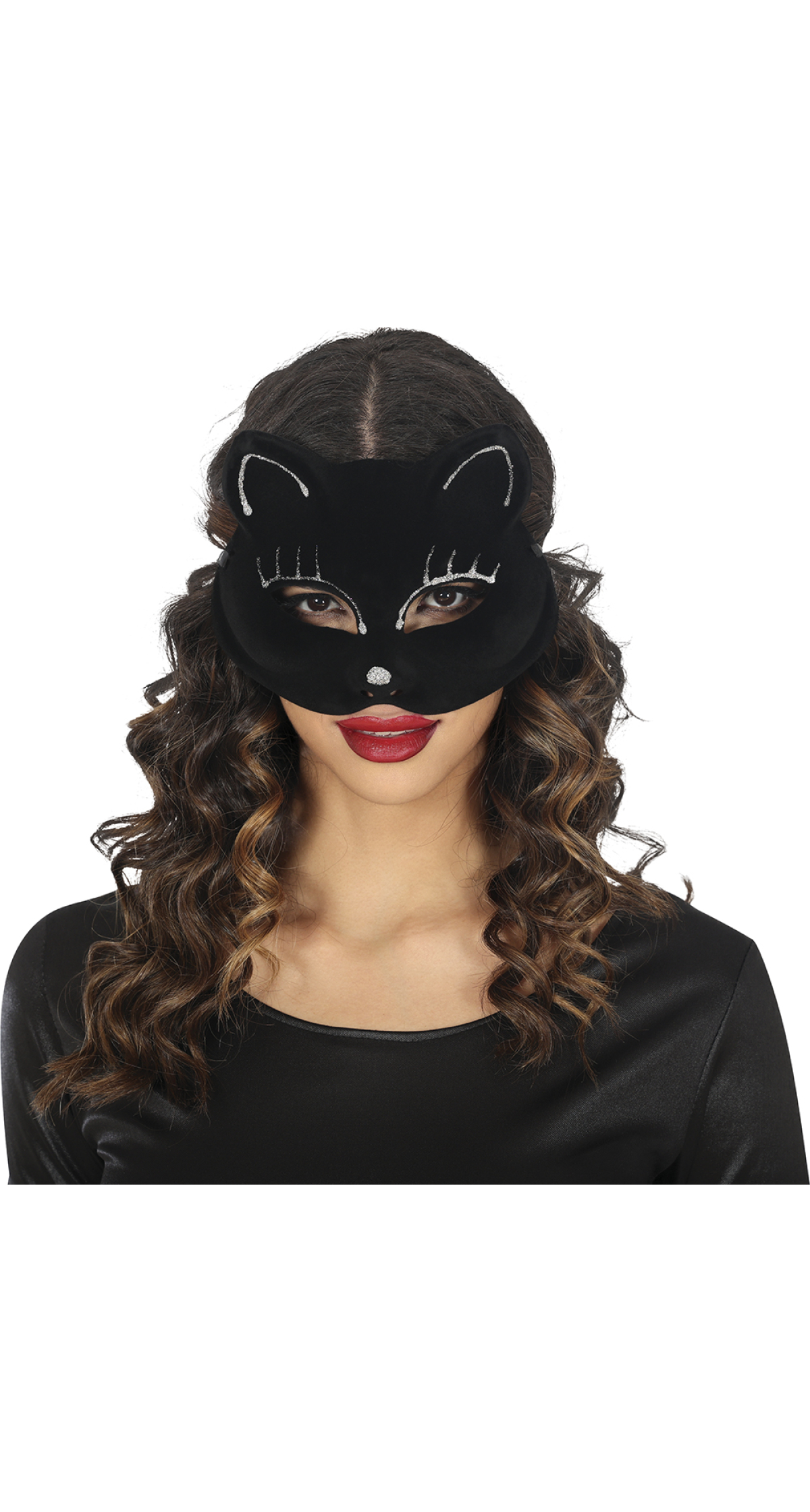 Black Velvet Cat Mask - Adult One Size