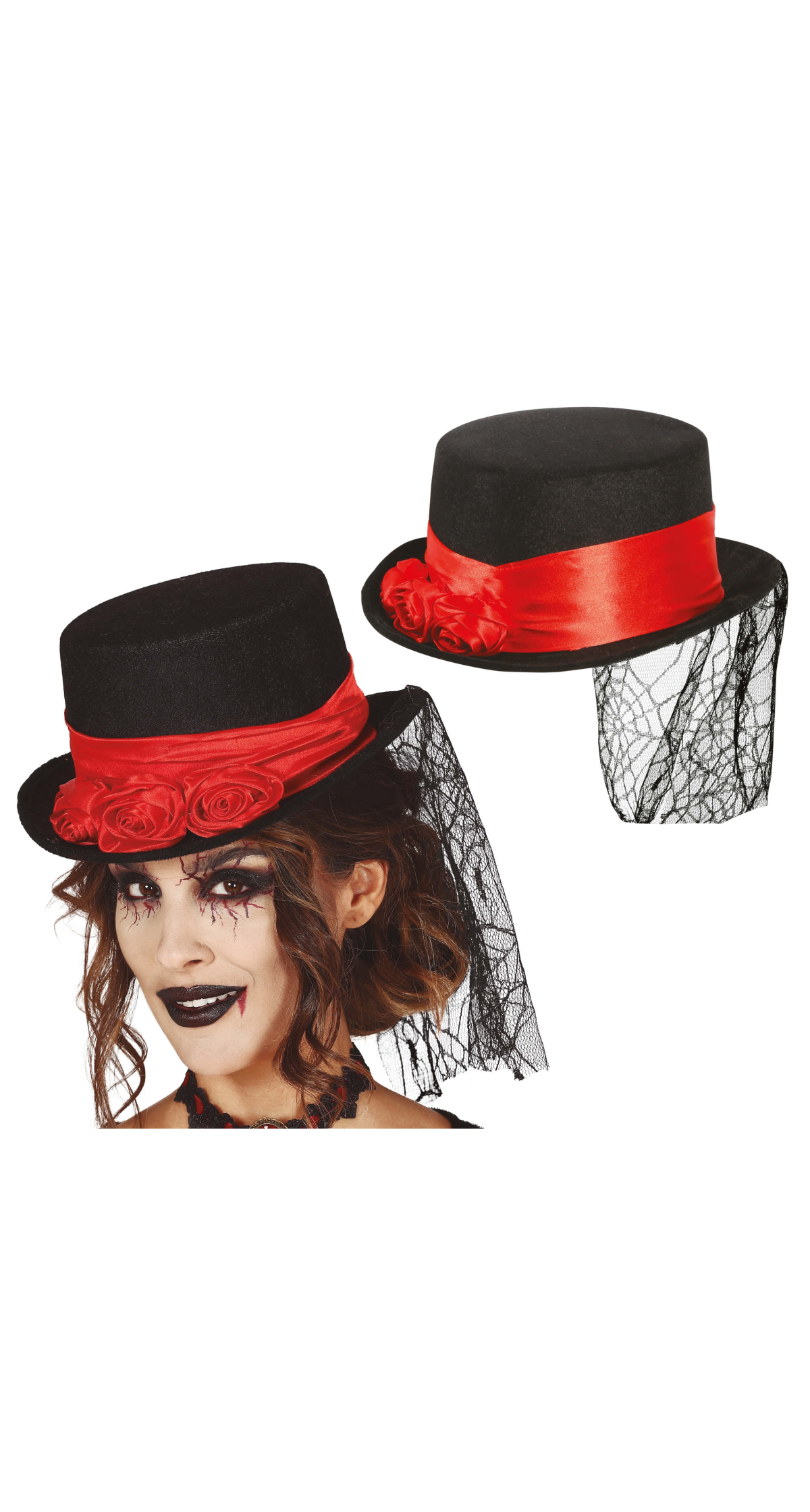 Felt Vampiress Top Hat - Adult One Size