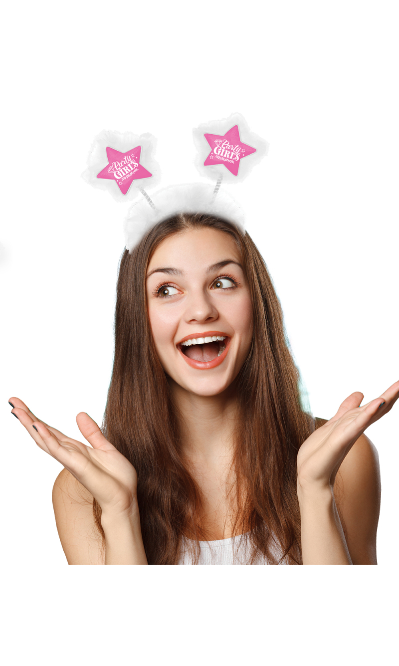 Hens Party Girls Headband With Boa - Adult One Size