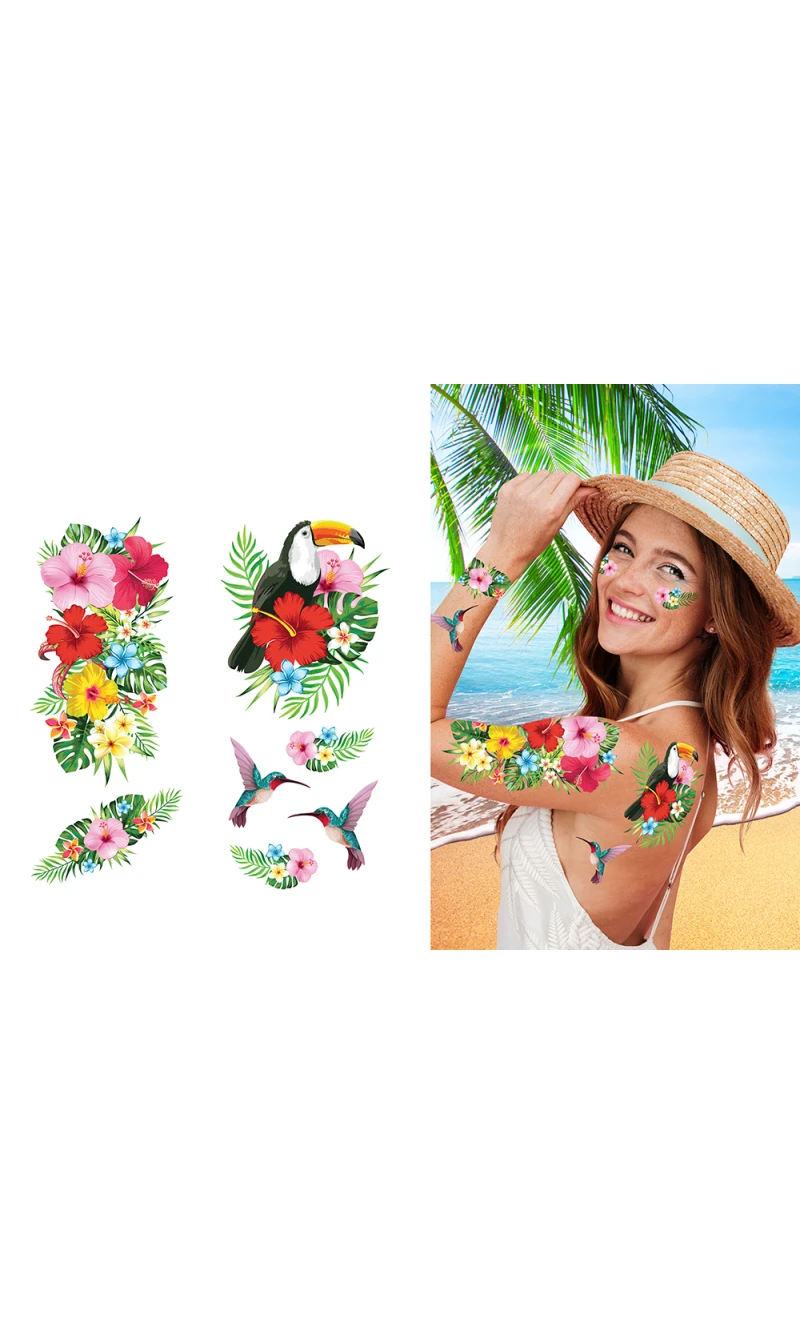 Hawaiian Tropical Tattoos 14x30cm