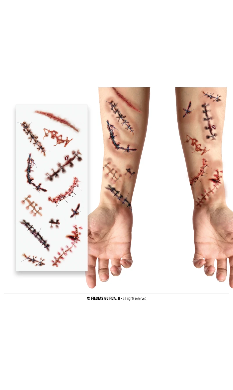 Halloween Tattoo Scars 30x13cm