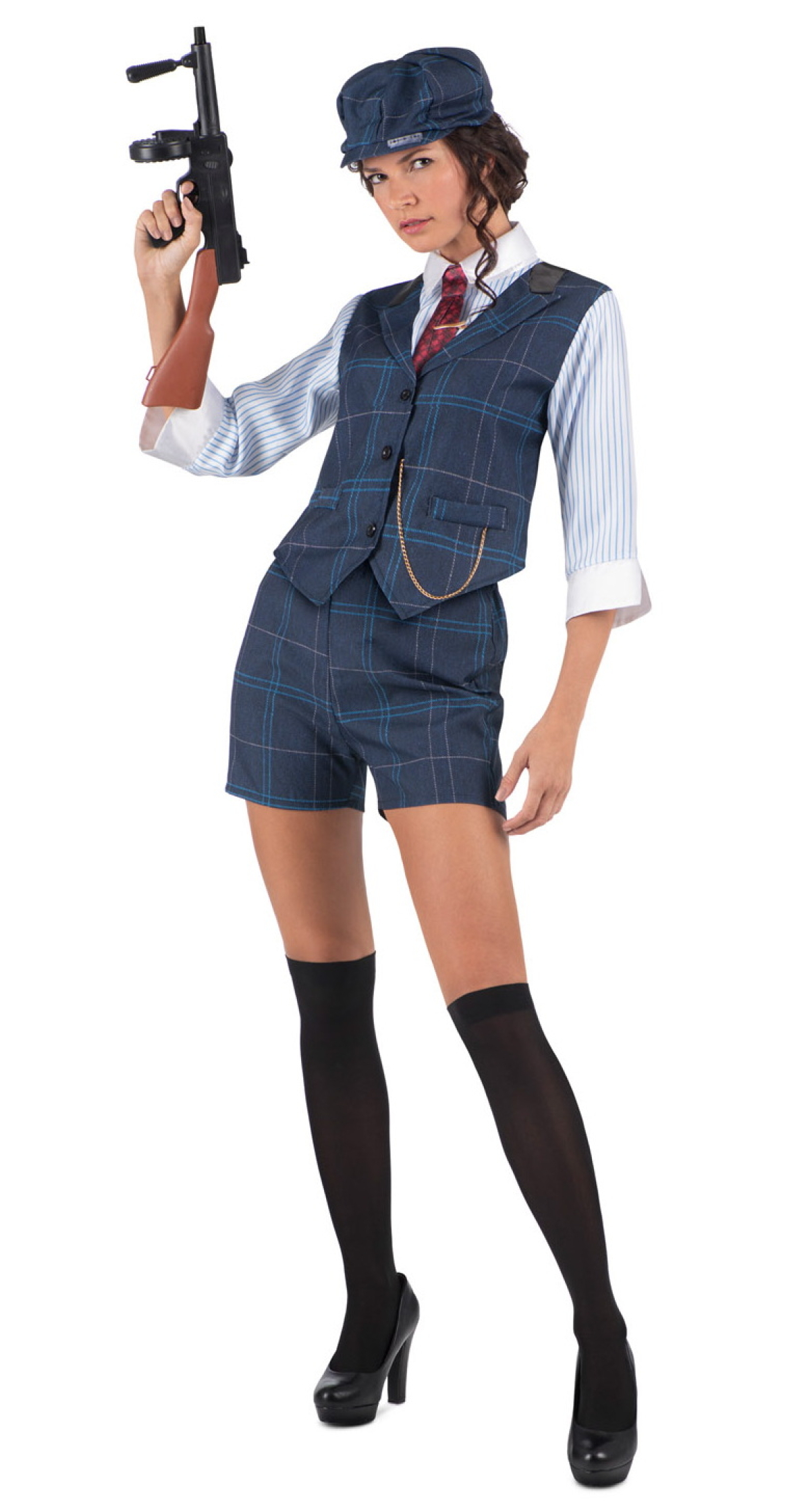 Peaky Blinder Irish Gangster Lady Costume - Adult Size Small