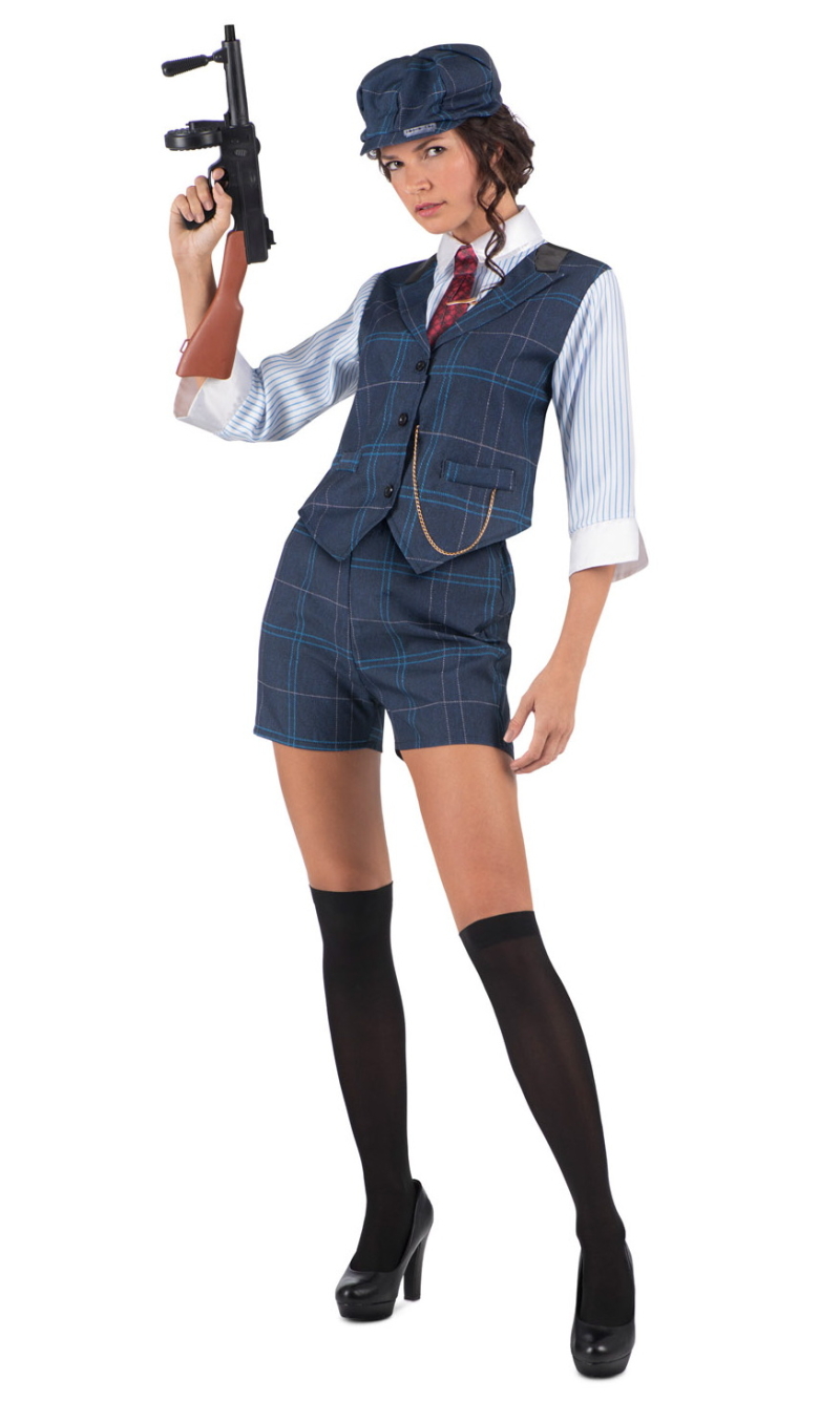 Peaky Blinder Irish Gangster Lady Costume - Adult Size Small