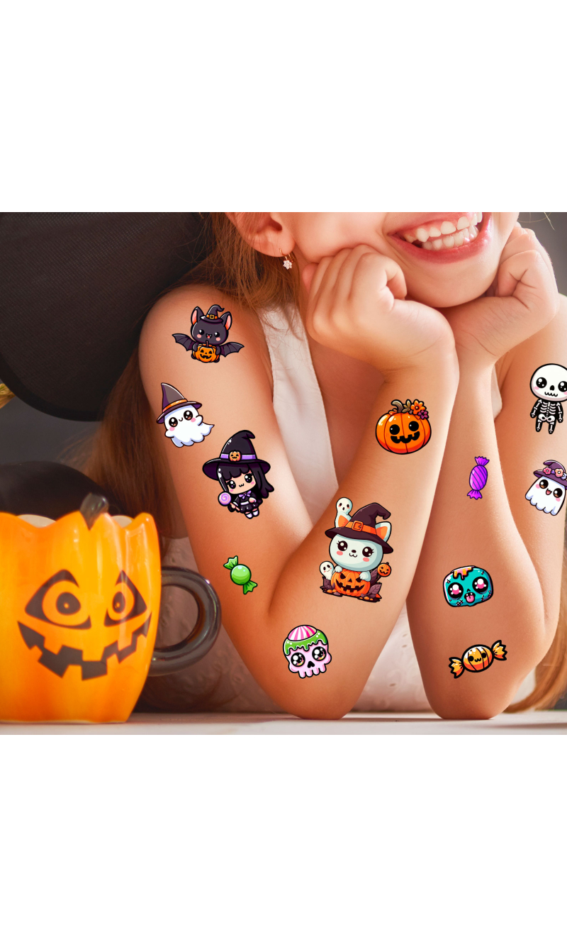 Halloween Little Monsters Tattoo Sheet