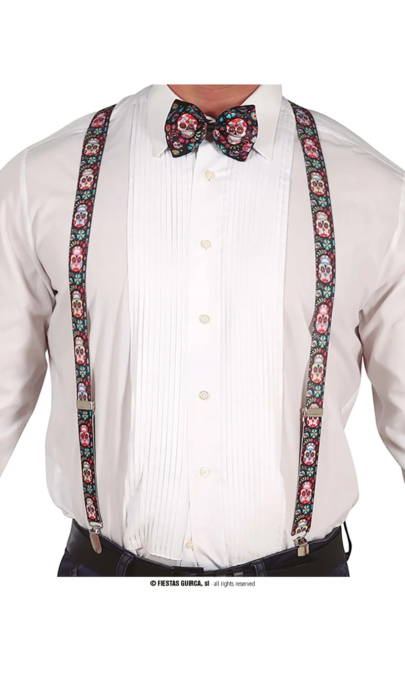 Halloween Catrina Suspenders - Adult One Size