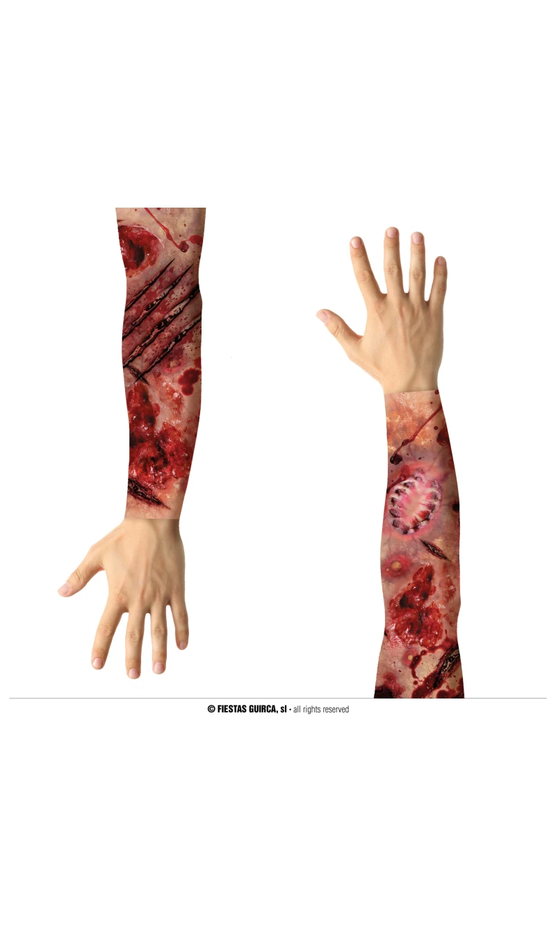 Wound Effect Arm Fabric Sleeve Tattoo - 2pk