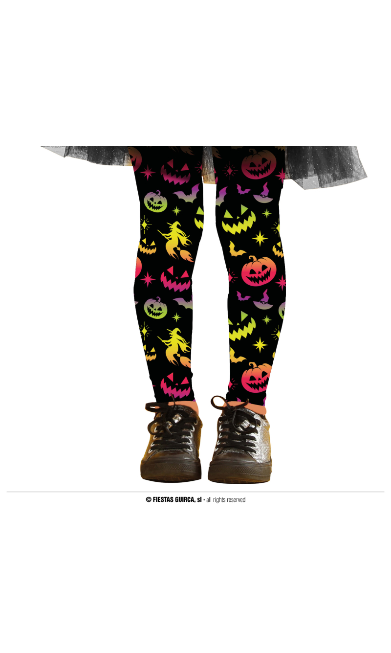 Multicolor Halloween Tights - Age 7 to 12 Years