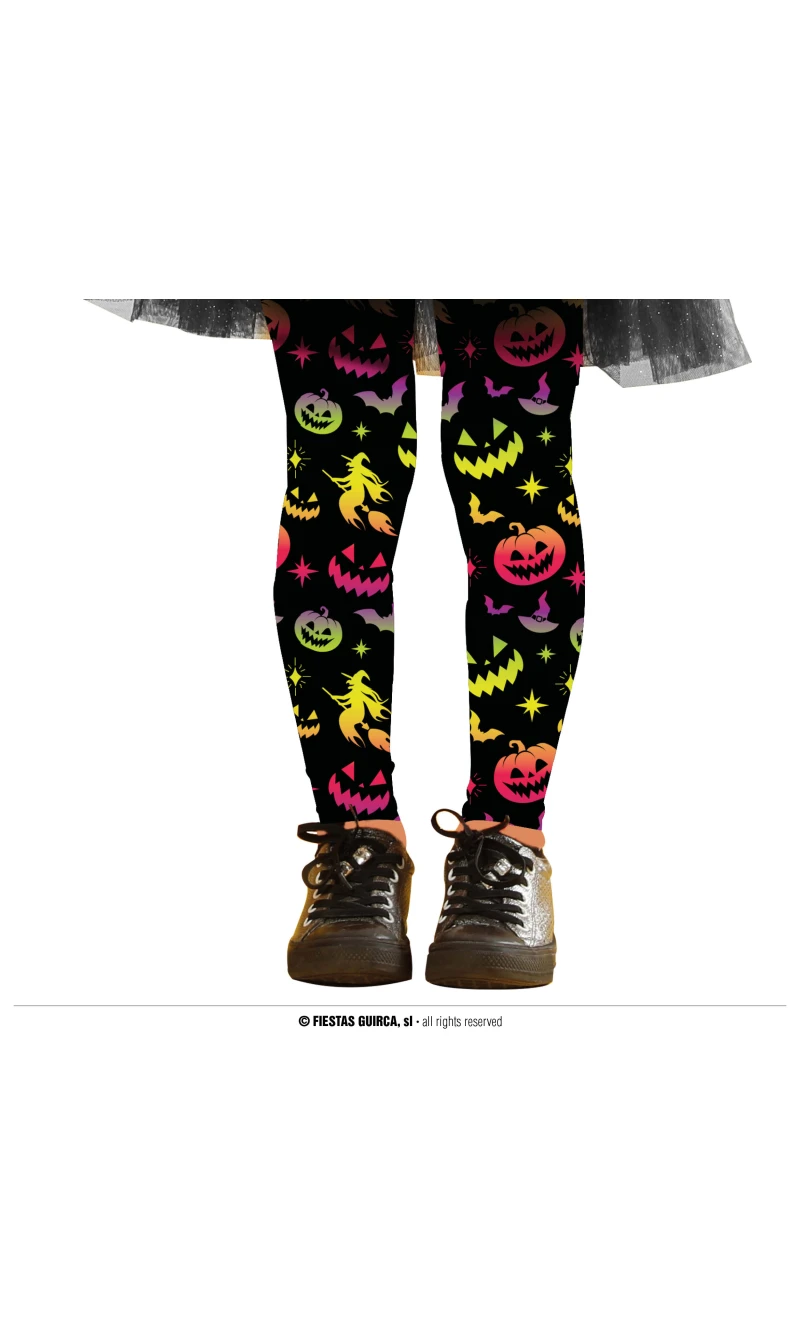 Multicolor Halloween Tights - Age 3 to 6 Years