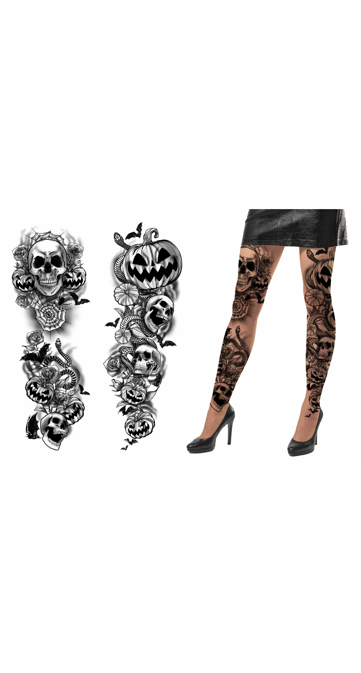 Halloween Leg Tattoos