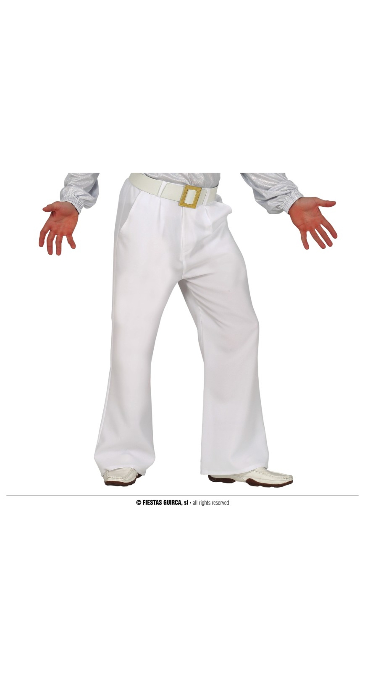 White Disco Trousers - Adult Size Large