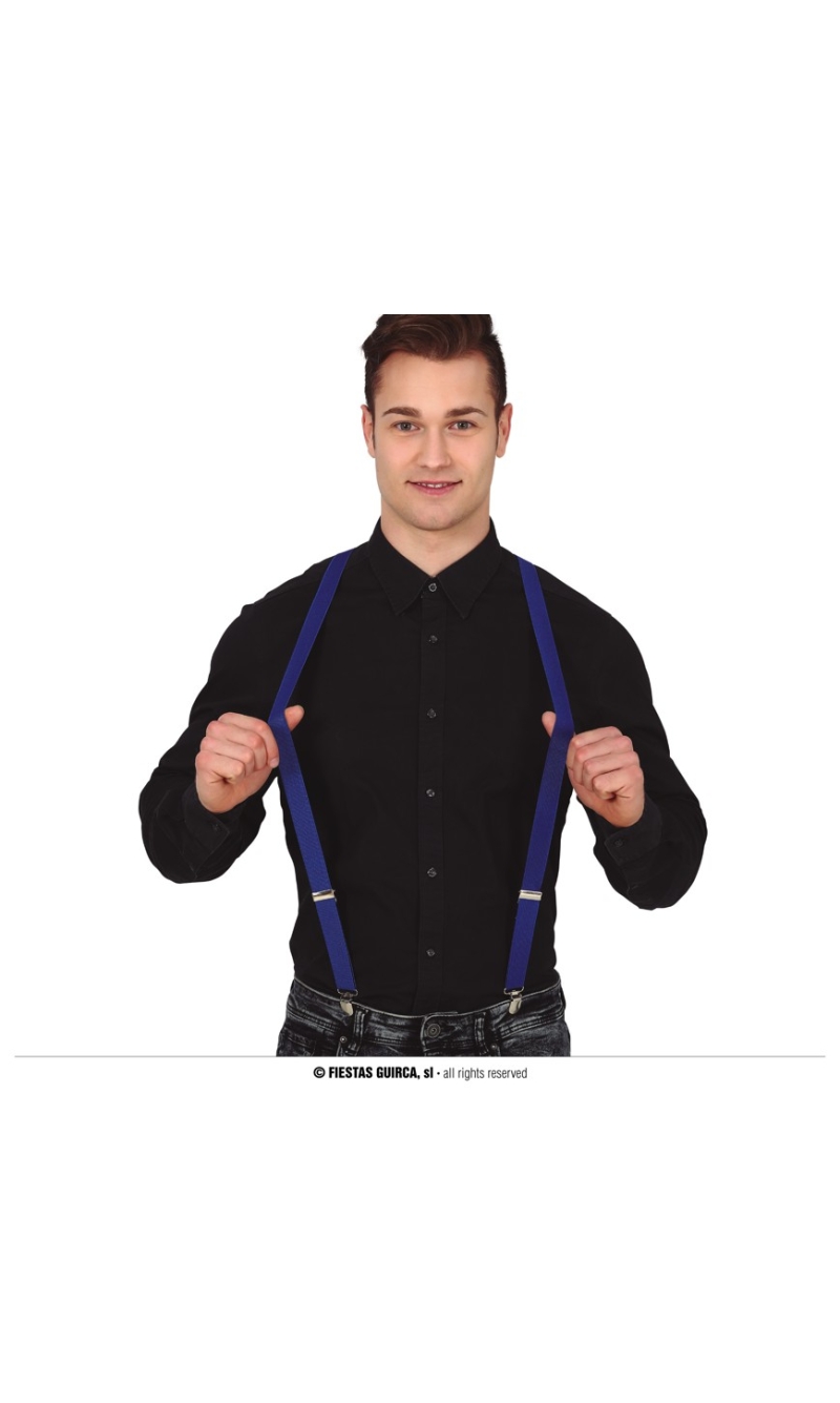 Blue Suspenders Braces - Adult One Size