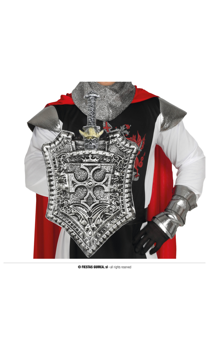 Cross Shield 44cm With Sword 58cm