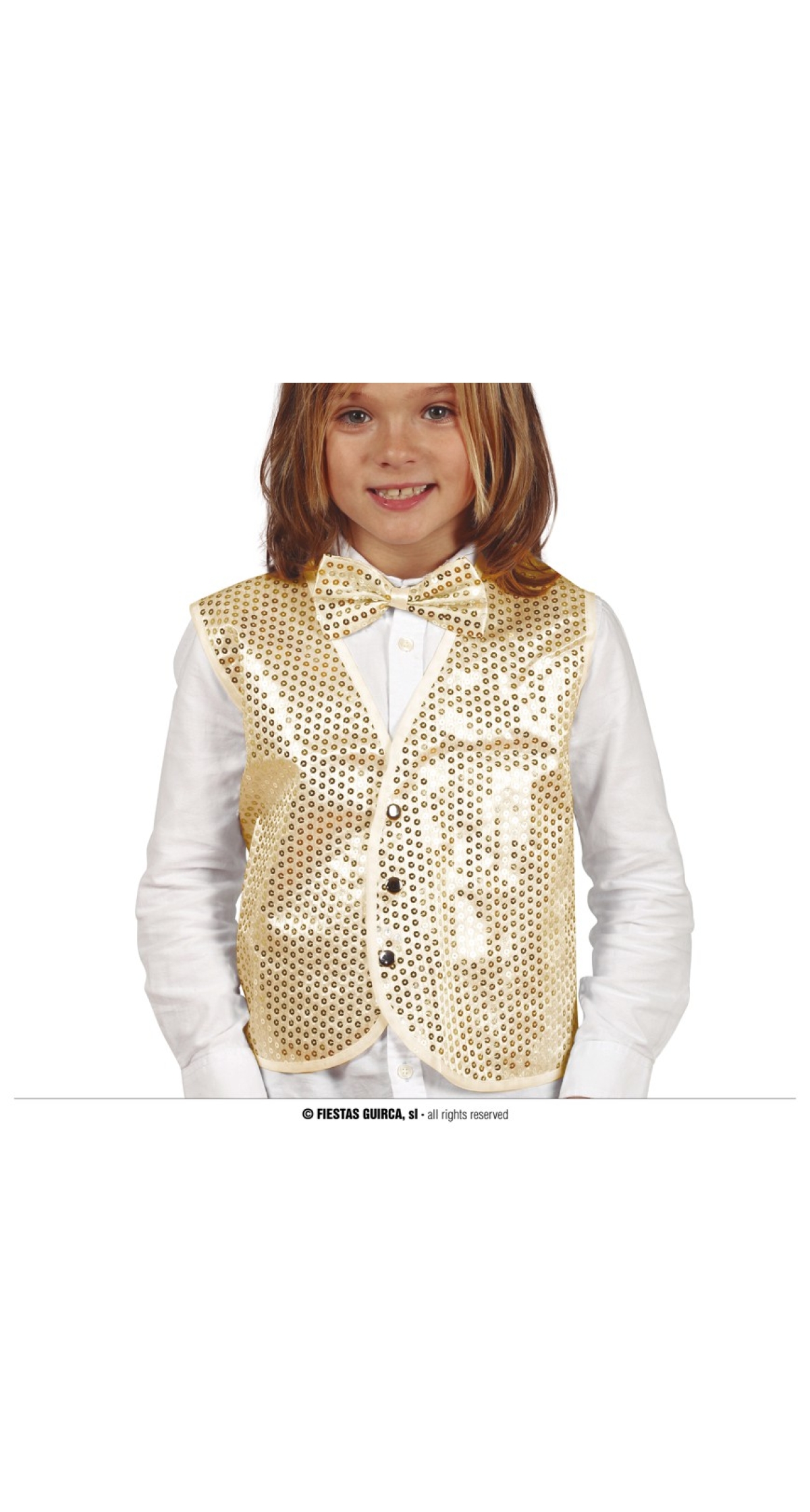 Child Gold Sequin Waistcoat – Child One Size
