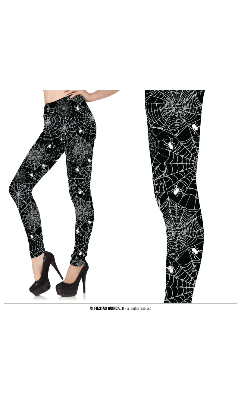 Halloween Spider Web Leggings - Adult Size Large (42-44)