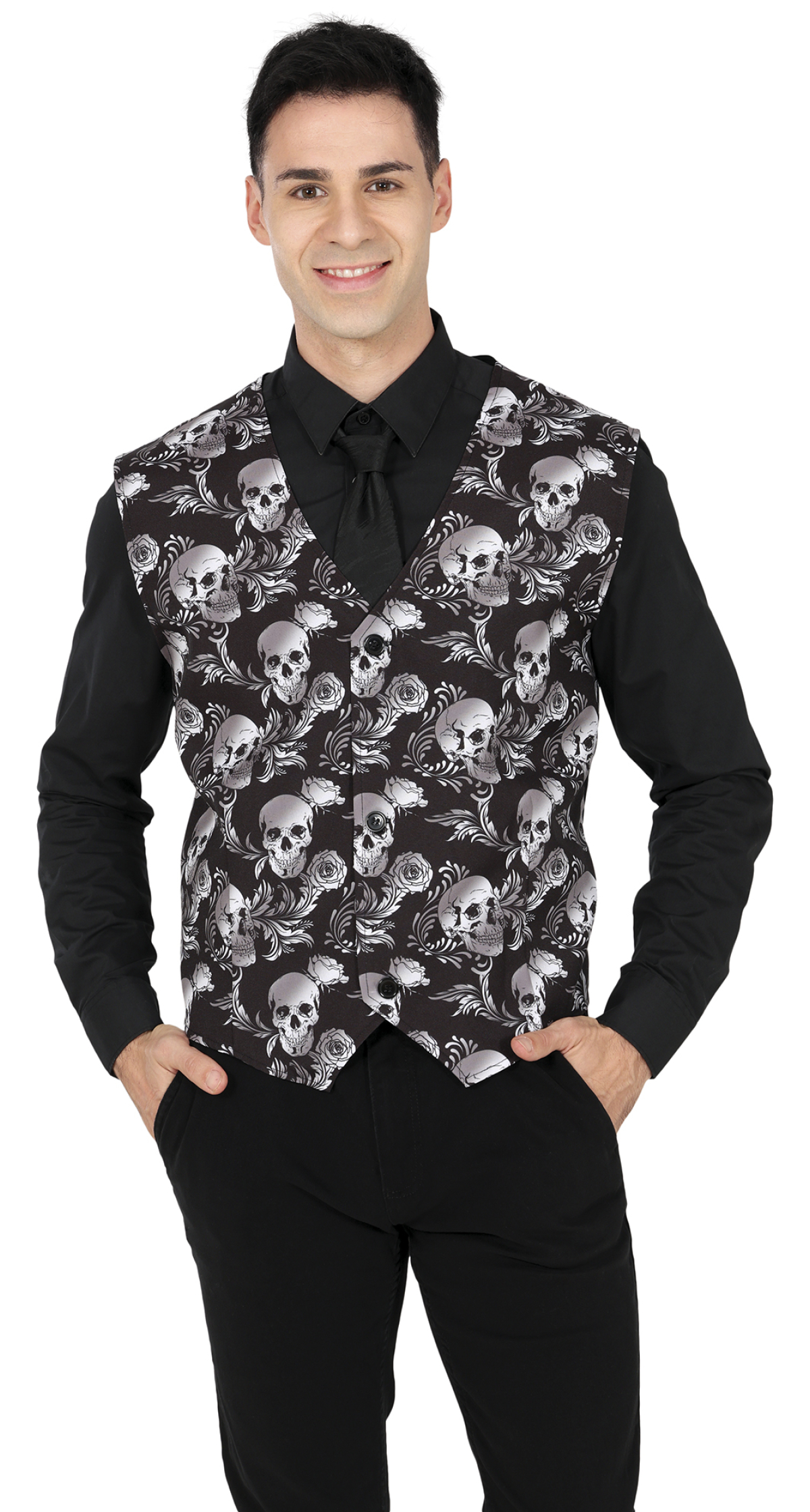 Halloween Vest Skull - Adult One Size