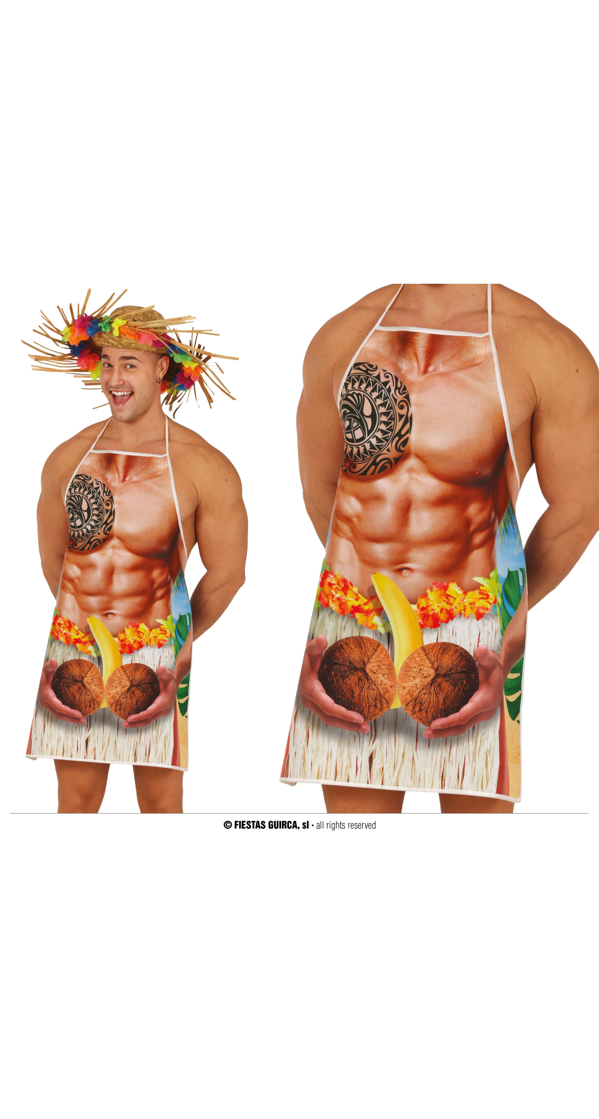 Funny Hawaiian Men Apron - Adult One Size