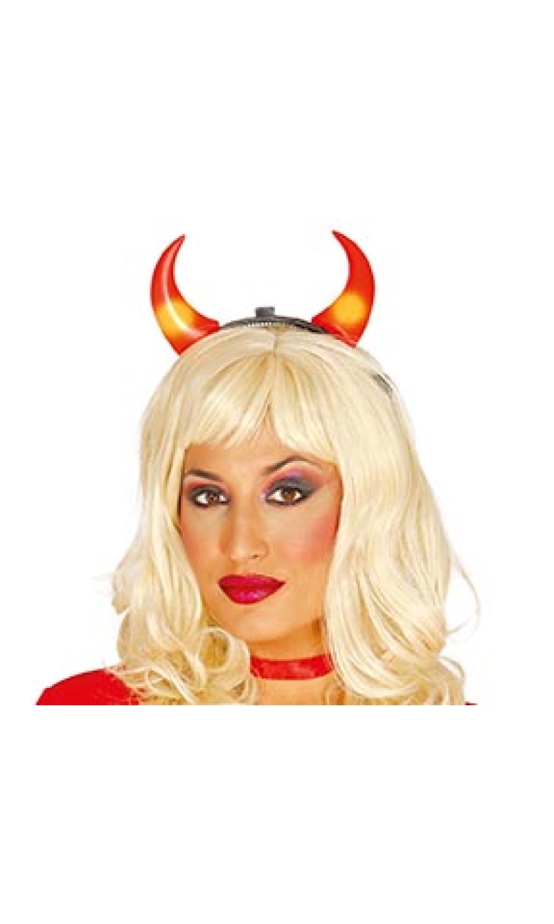 Halloween She-Devil Horn Tiara With Light