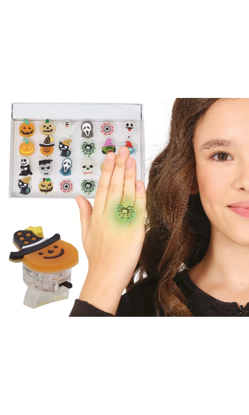 Halloween Assorted Ring With Led Light 3cm