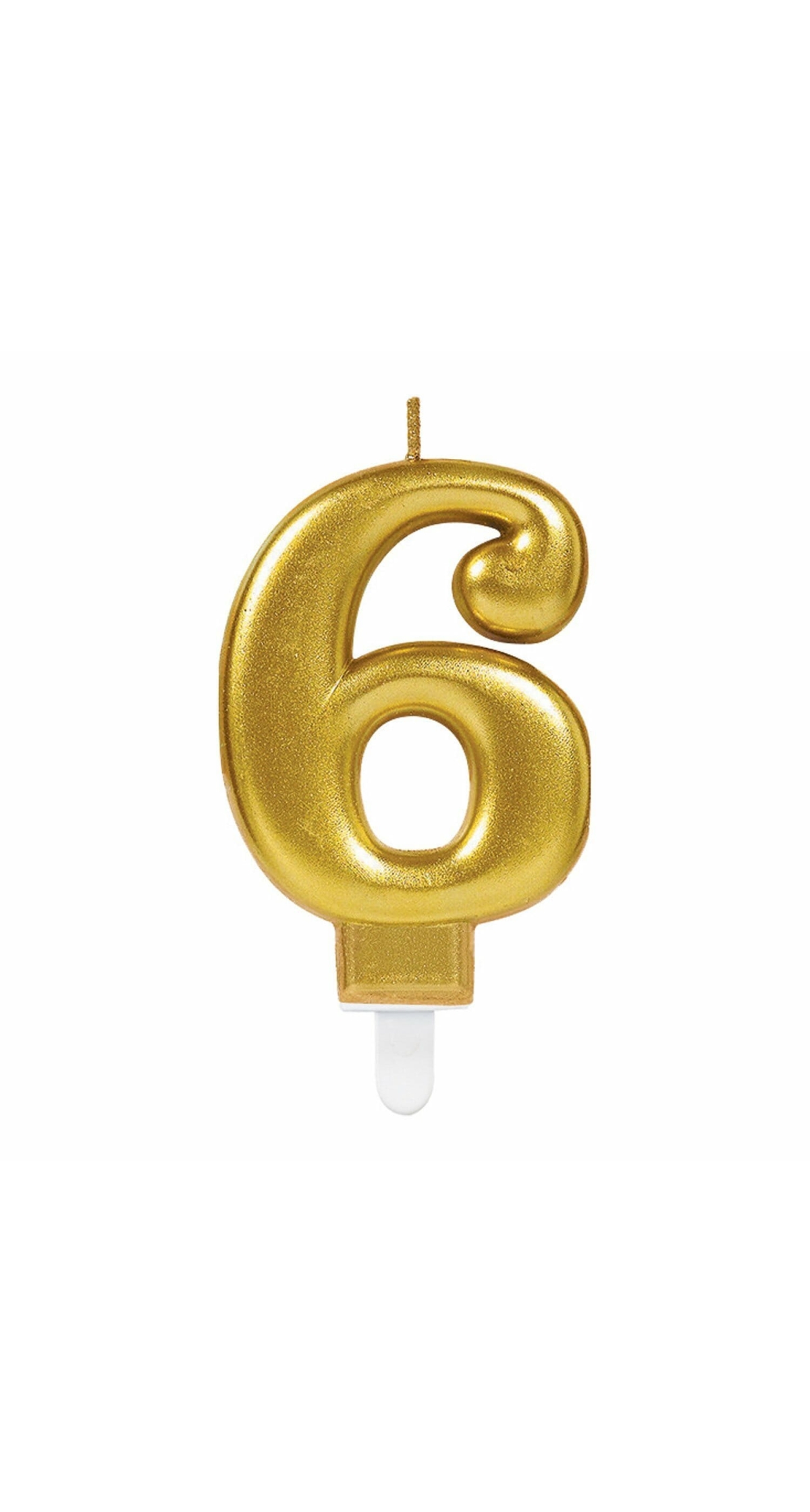 Candle Sparkling Celebrations Gold 7.5cm - No. 6