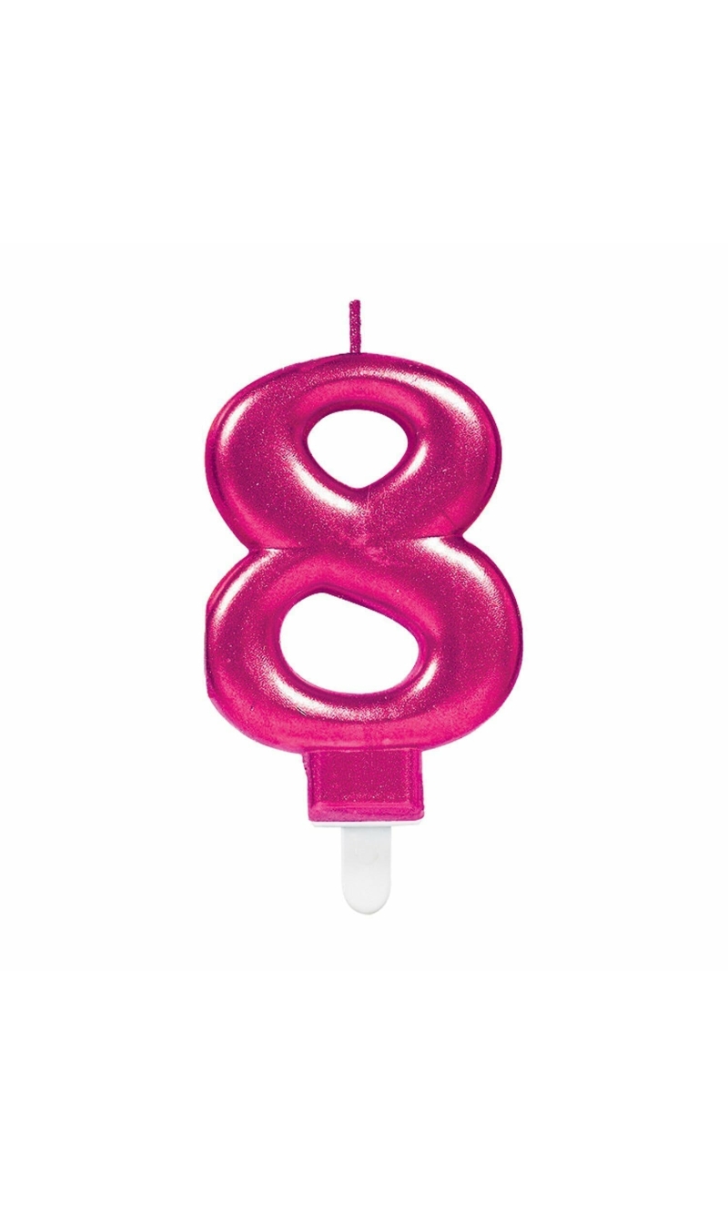 Candle Sparkling Celebrations Pink 7.5cm - No. 8