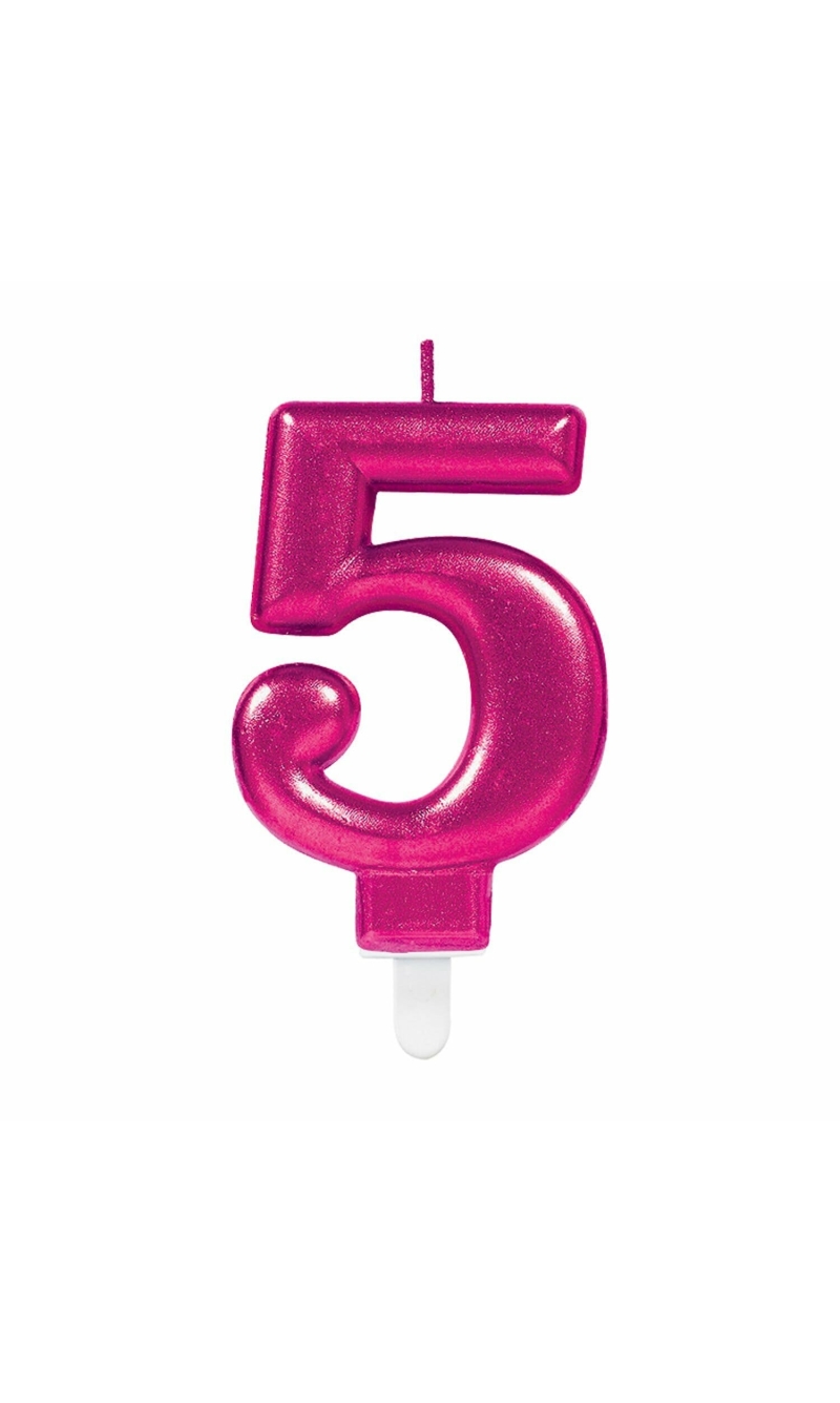 Candle Sparkling Celebrations Pink 7.5cm - No. 5