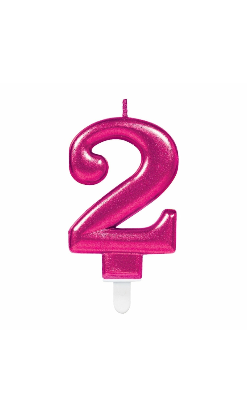 Candle Sparkling Celebrations Pink 7.5cm - No. 2