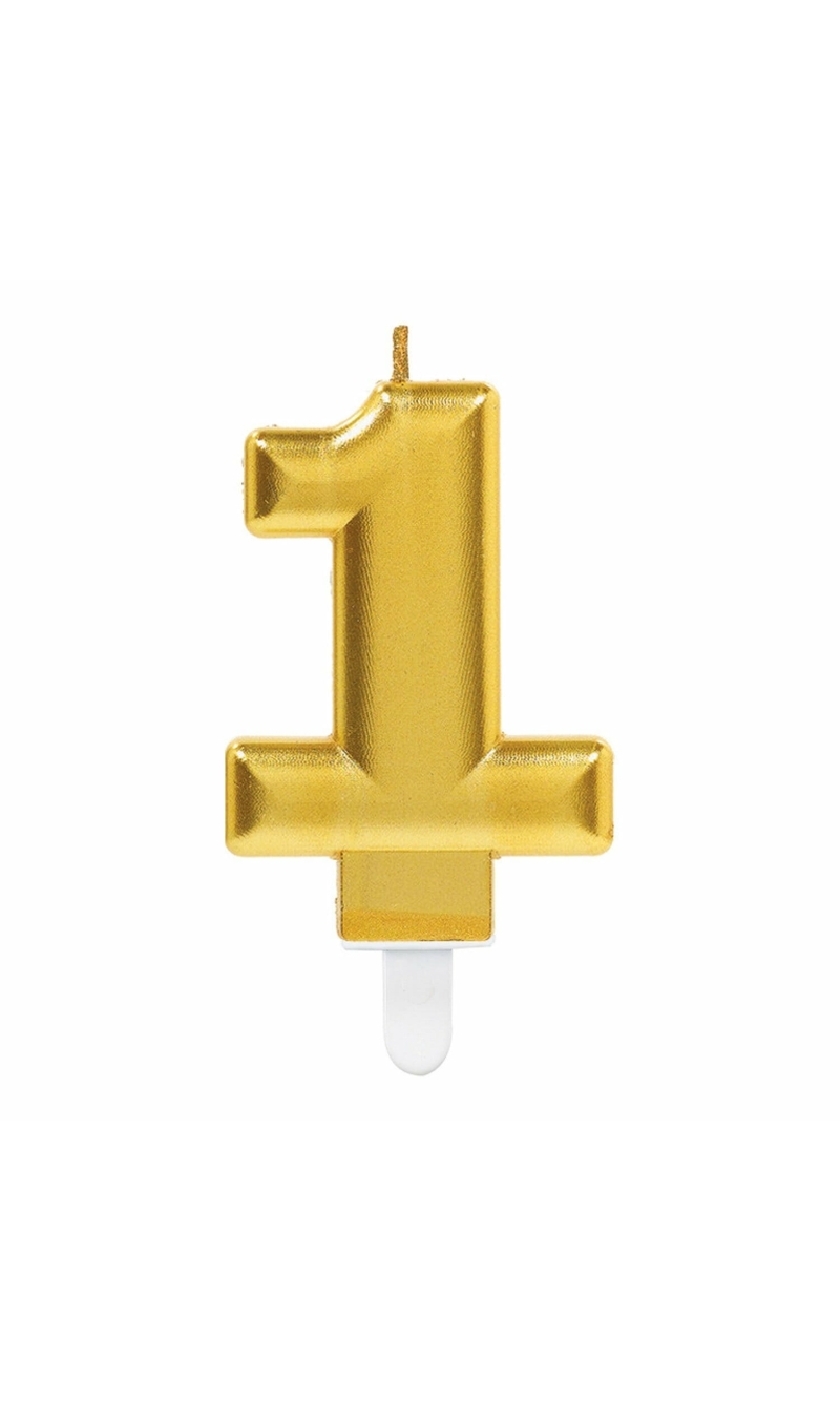 Candle Sparkling Celebrations Gold 7.5cm - No. 1