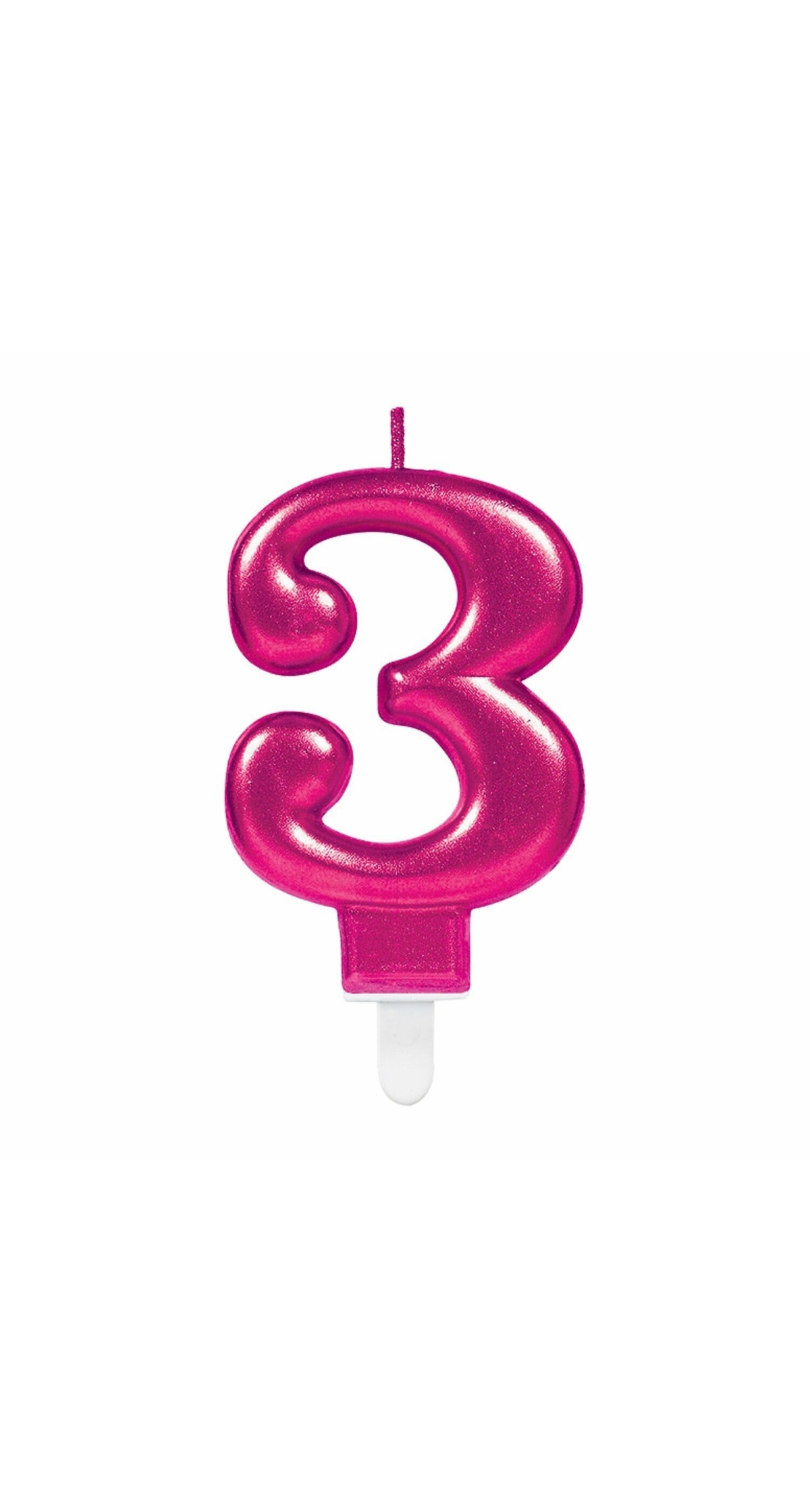 Candle Sparkling Celebrations Pink 7.5cm - No. 3 - Image 2