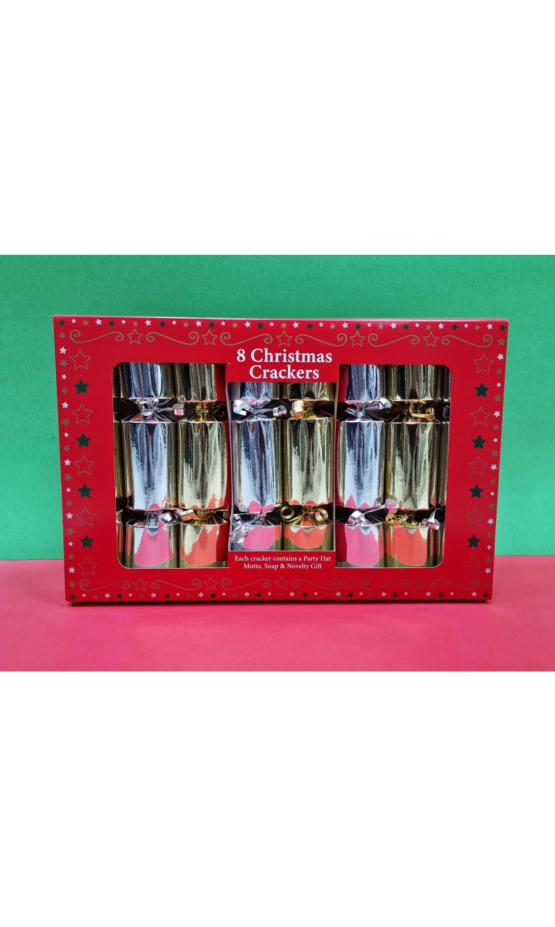 Christmas Crackers Gold & Silver 23cm - 8pcs