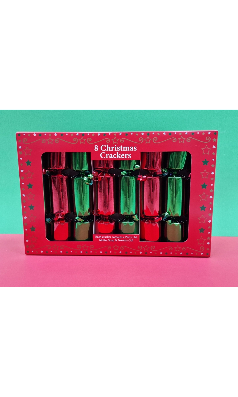 Christmas Crackers Red & Green 23cm - 8pcs