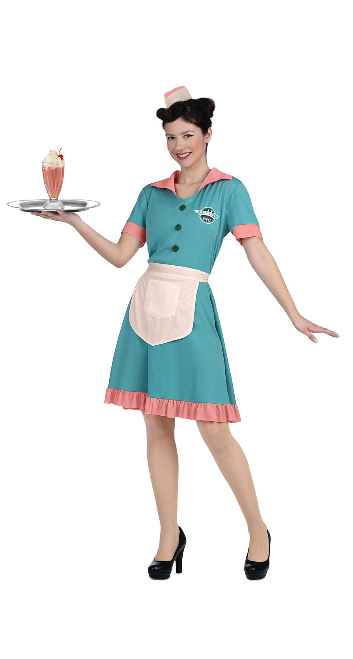 Deluxe Waitress 1950s Costume - Adult Size Small