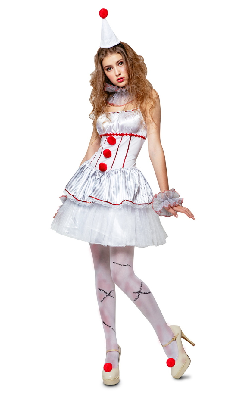 Pennywise IT Clown Lady Costume - Aduslt Size Small