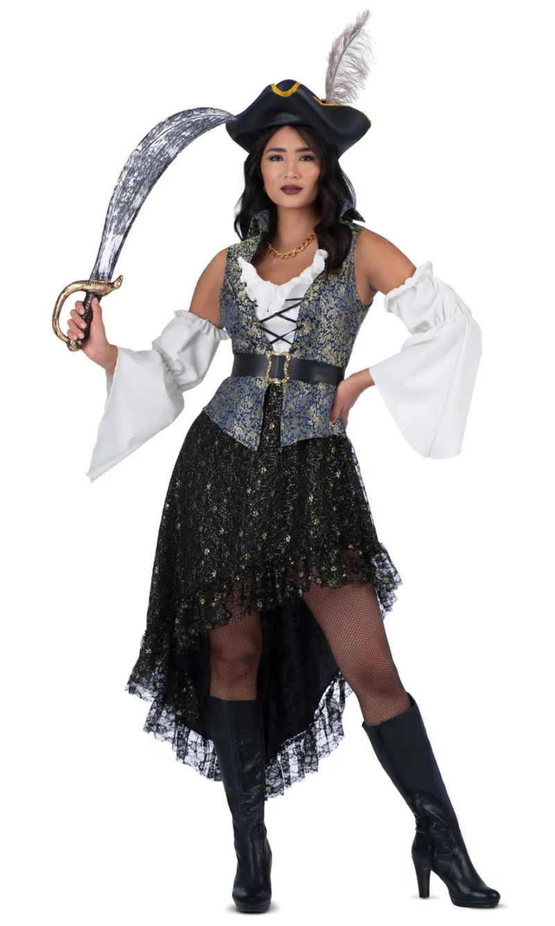 Deluxe High Seas Treasure Pirate Woman - Adult Size Small