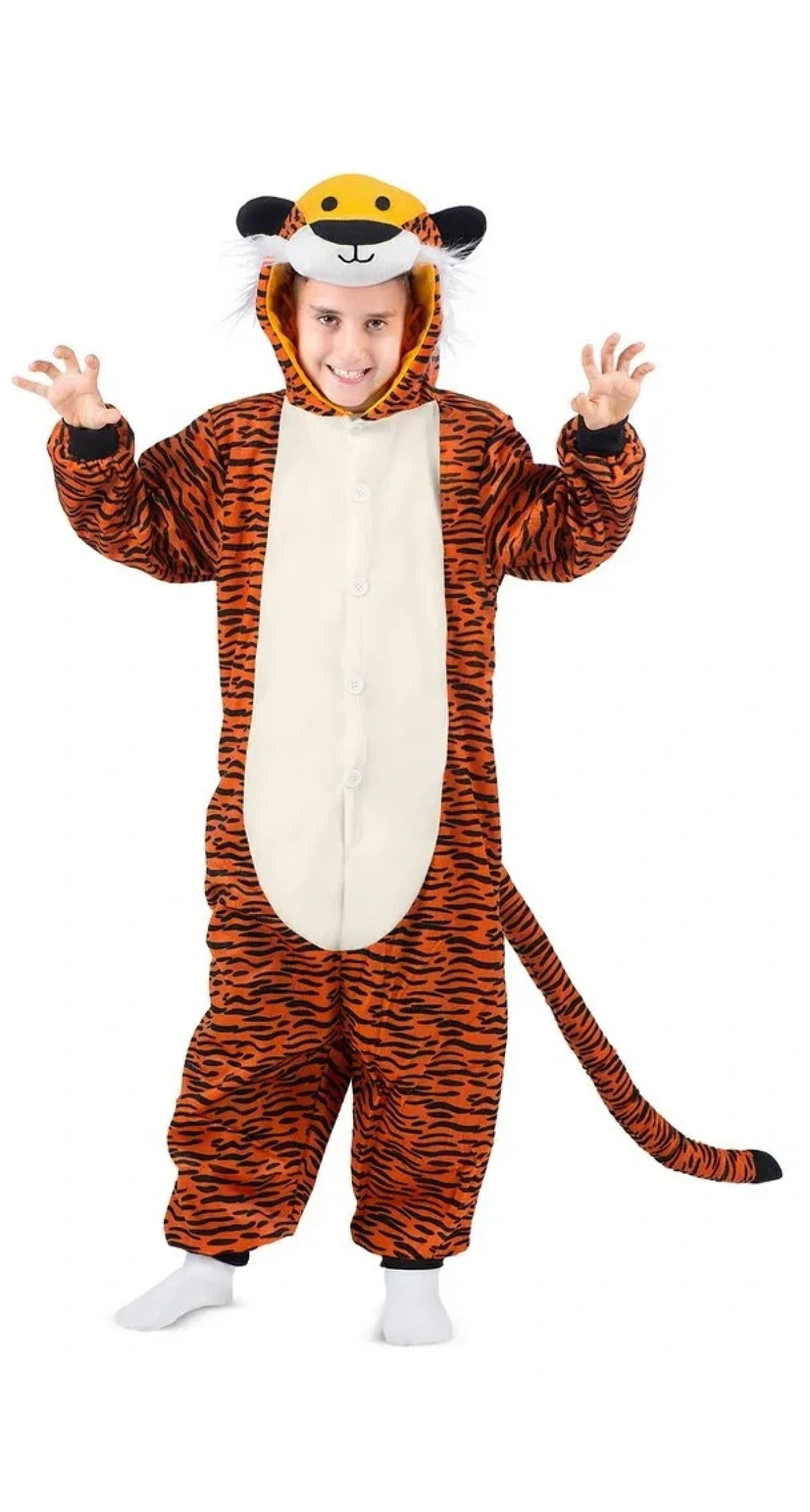 Kigurumi Onesie Tiger Costume (Child One Size) - Age 7 to 12 Years - Image 4