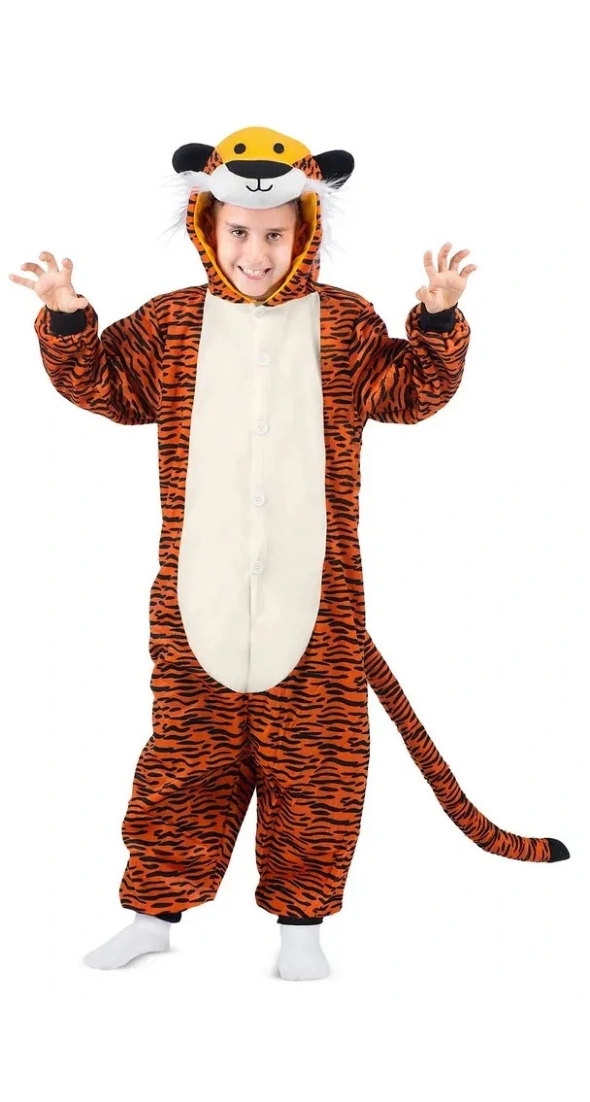 Kigurumi Onesie Tiger Costume (Child One Size) - Age 7 to 12 Years - Image 4
