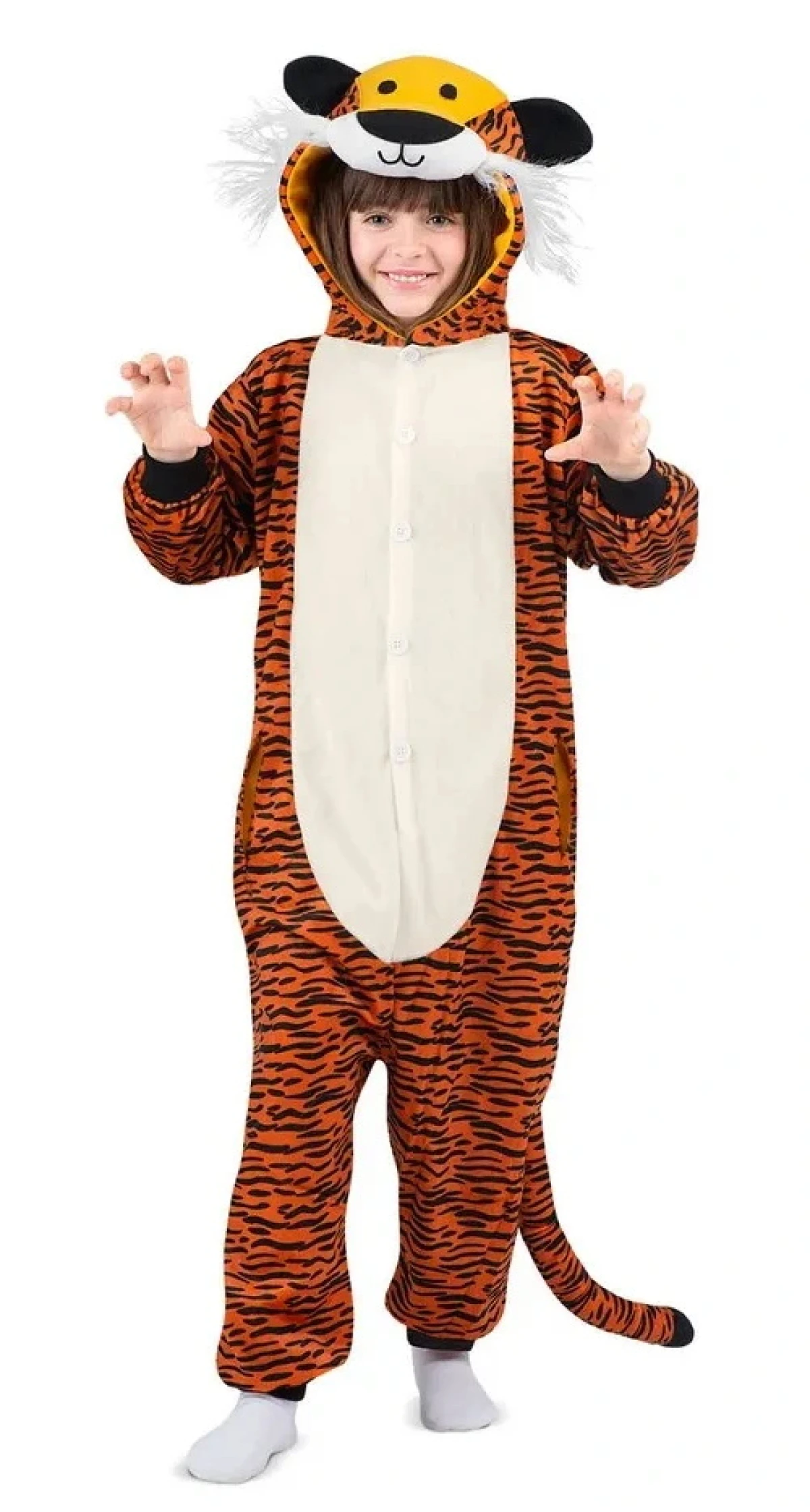 Kigurumi Onesie Tiger Costume (Child One Size) - Age 7 to 12 Years