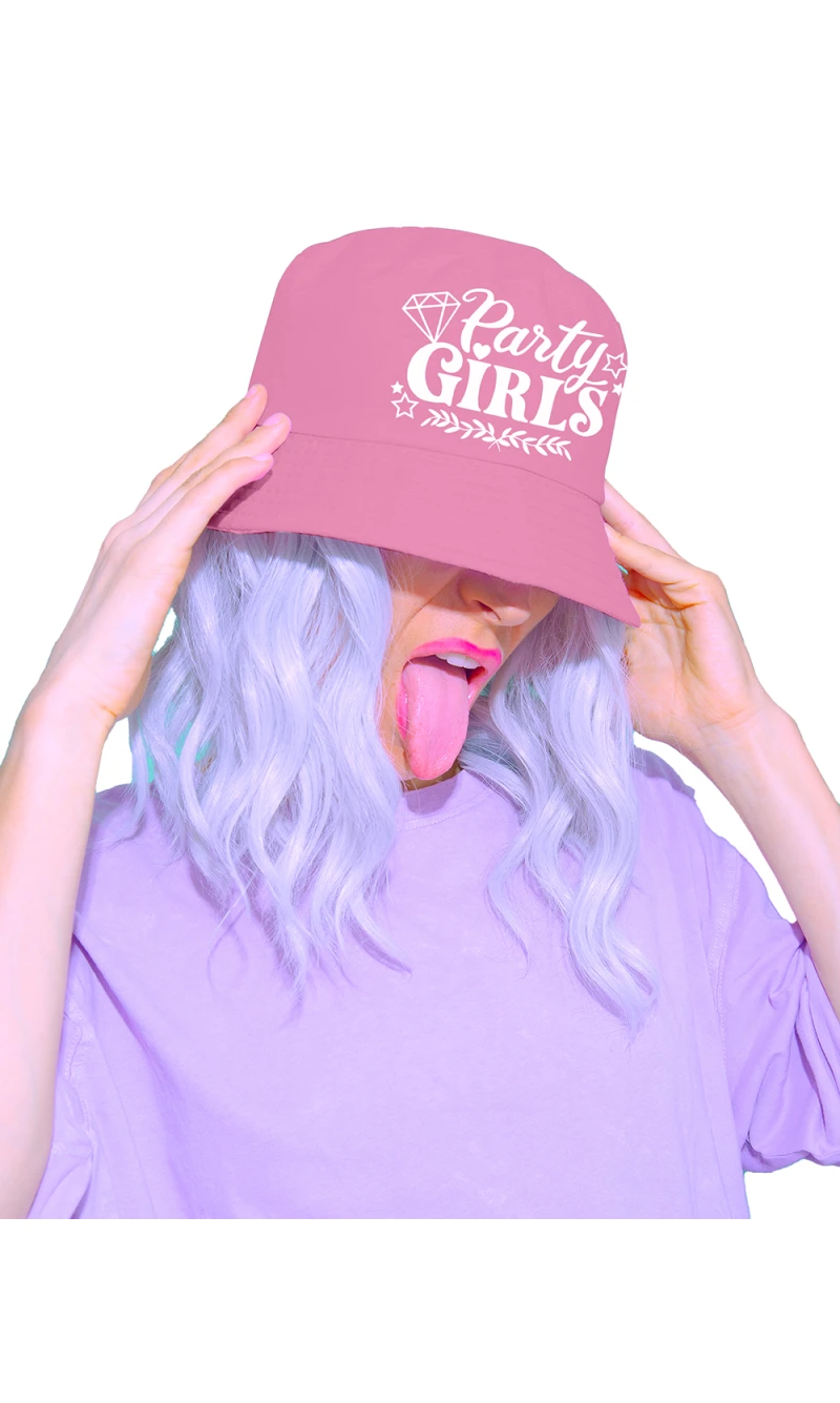 Hens Pink Party Girls Bucket Hat - Adult One Size