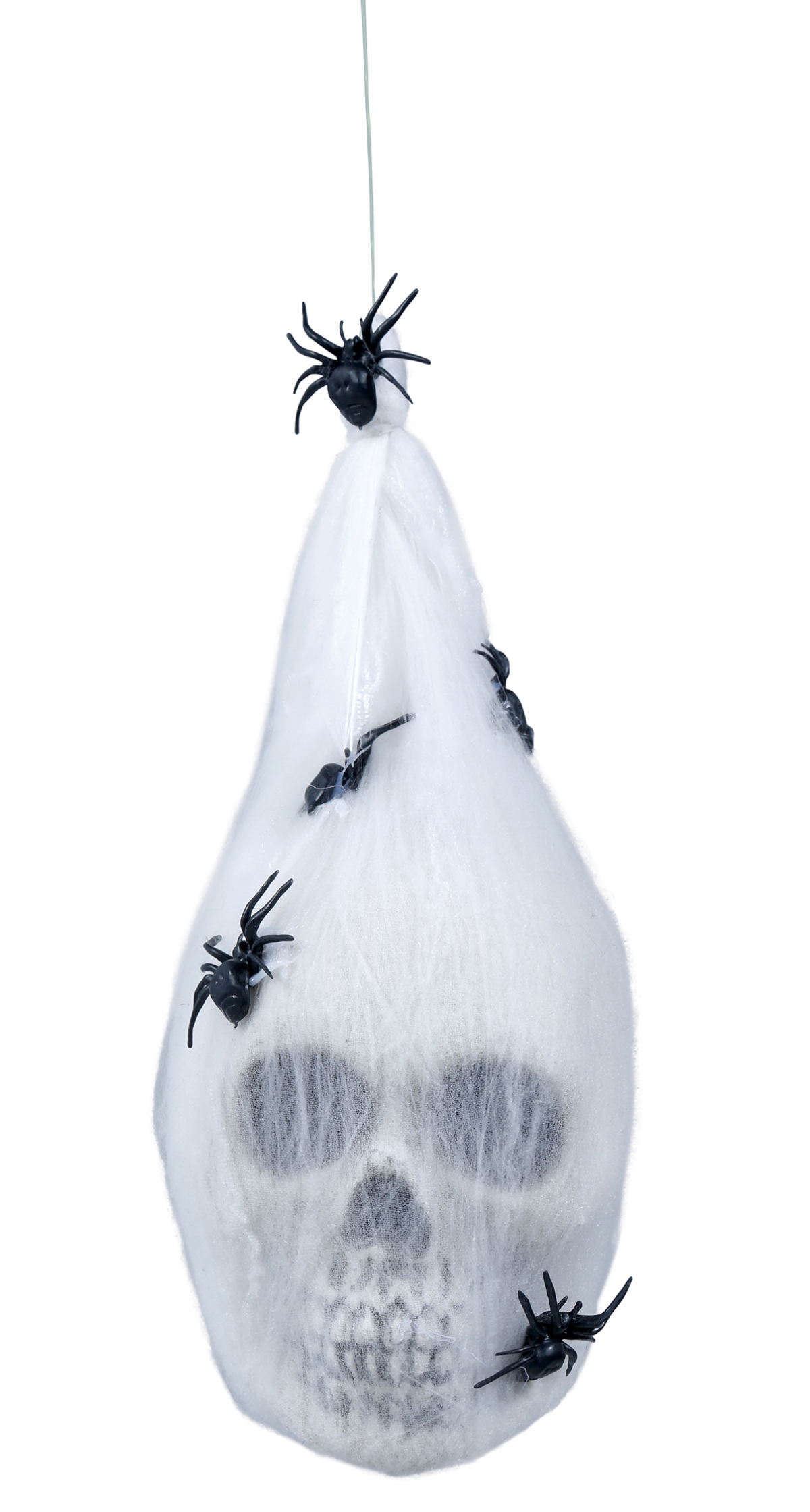 Halloween Decoration Spider Web Bag With Skull 25cm