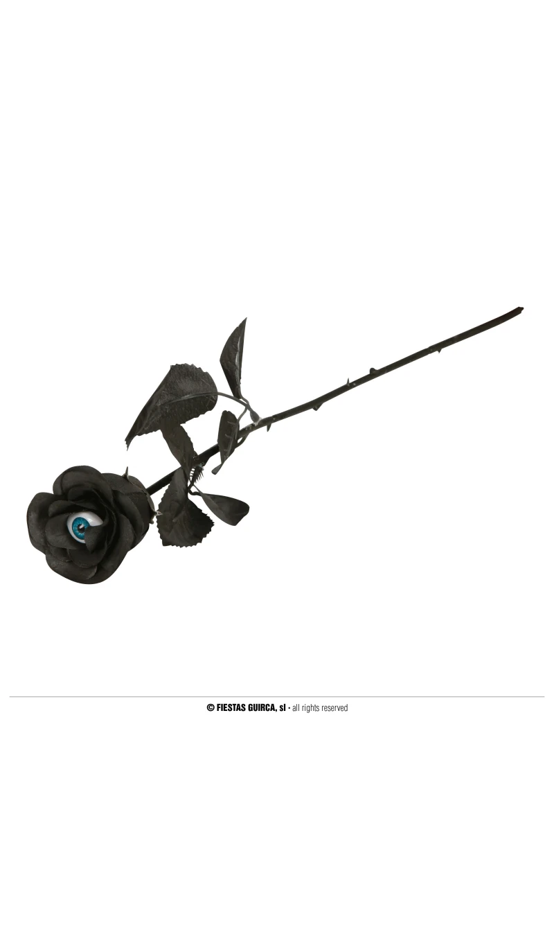 Halloween Black Flower Rose With Eye 42cm
