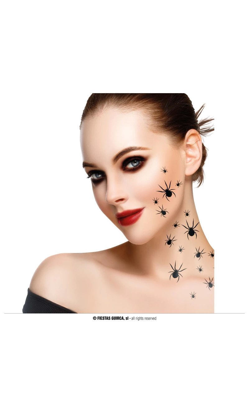 Halloween Spiders Tattos (2 sheets of 16 Spiders)