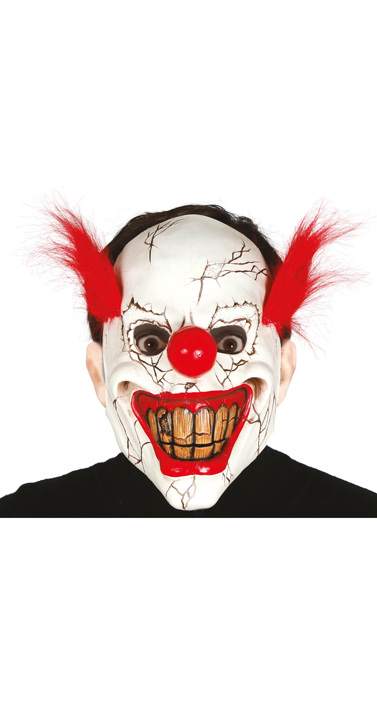 Horror Latex Clown Mask With Hair - Adult One Size
