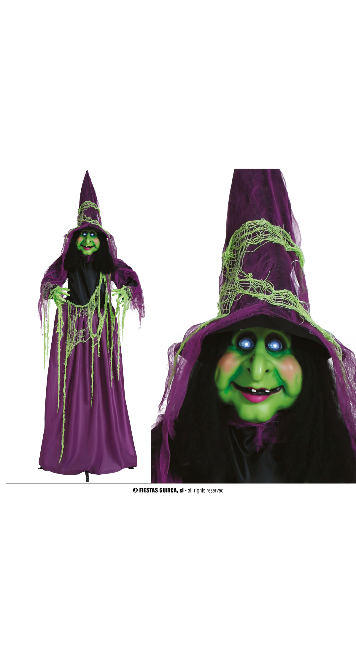 Halloween Witch With Light Sound & Movement 190cm