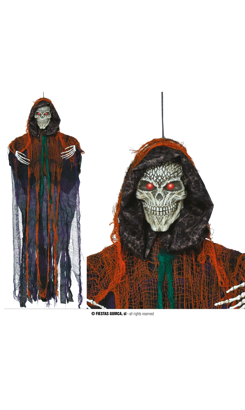 Halloween Hanging Skeleton With Light Sound & Movement 120cm