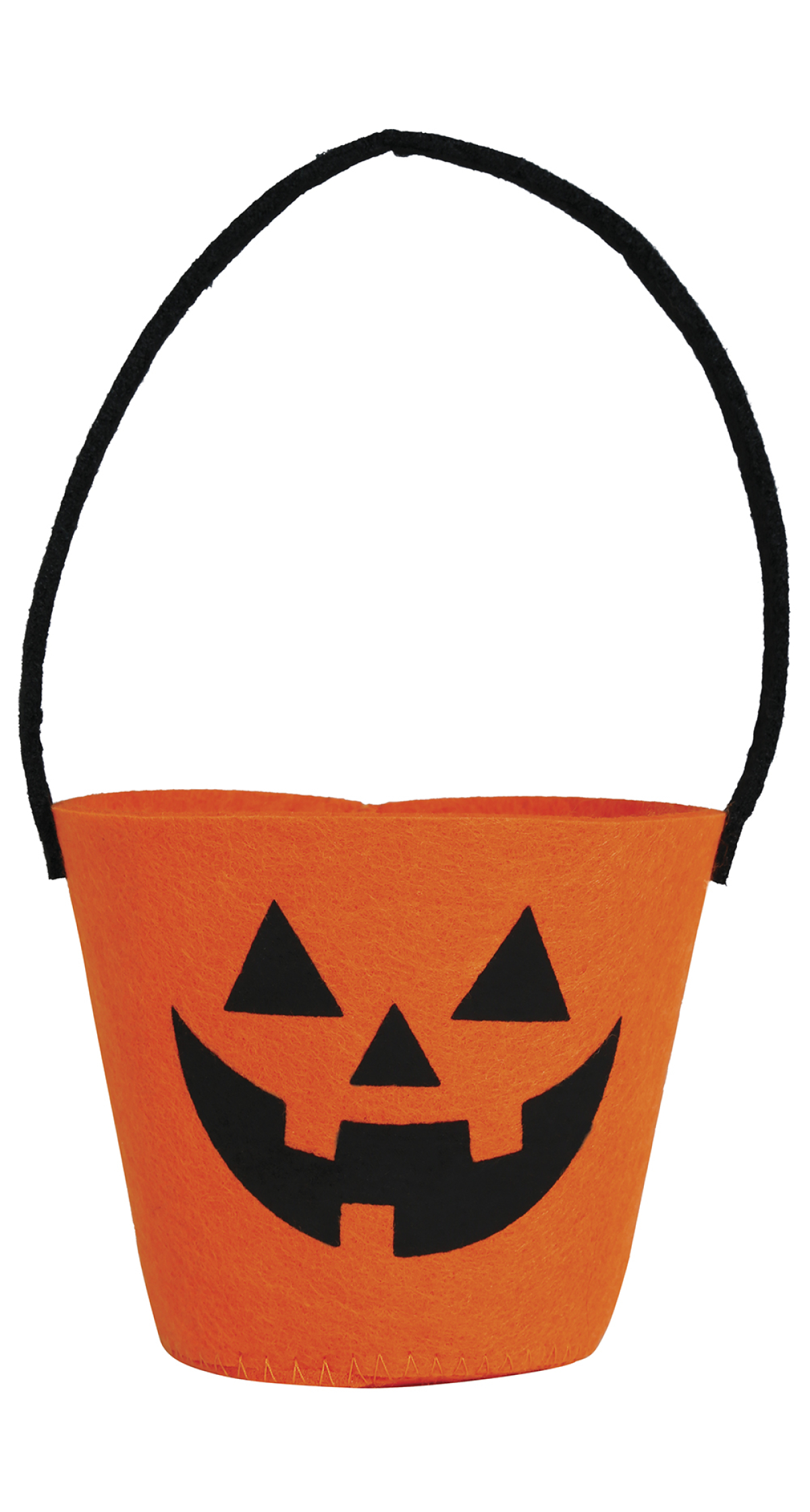 Halloween Orange Felt Pumpkin Candy Bucket 13x10cm