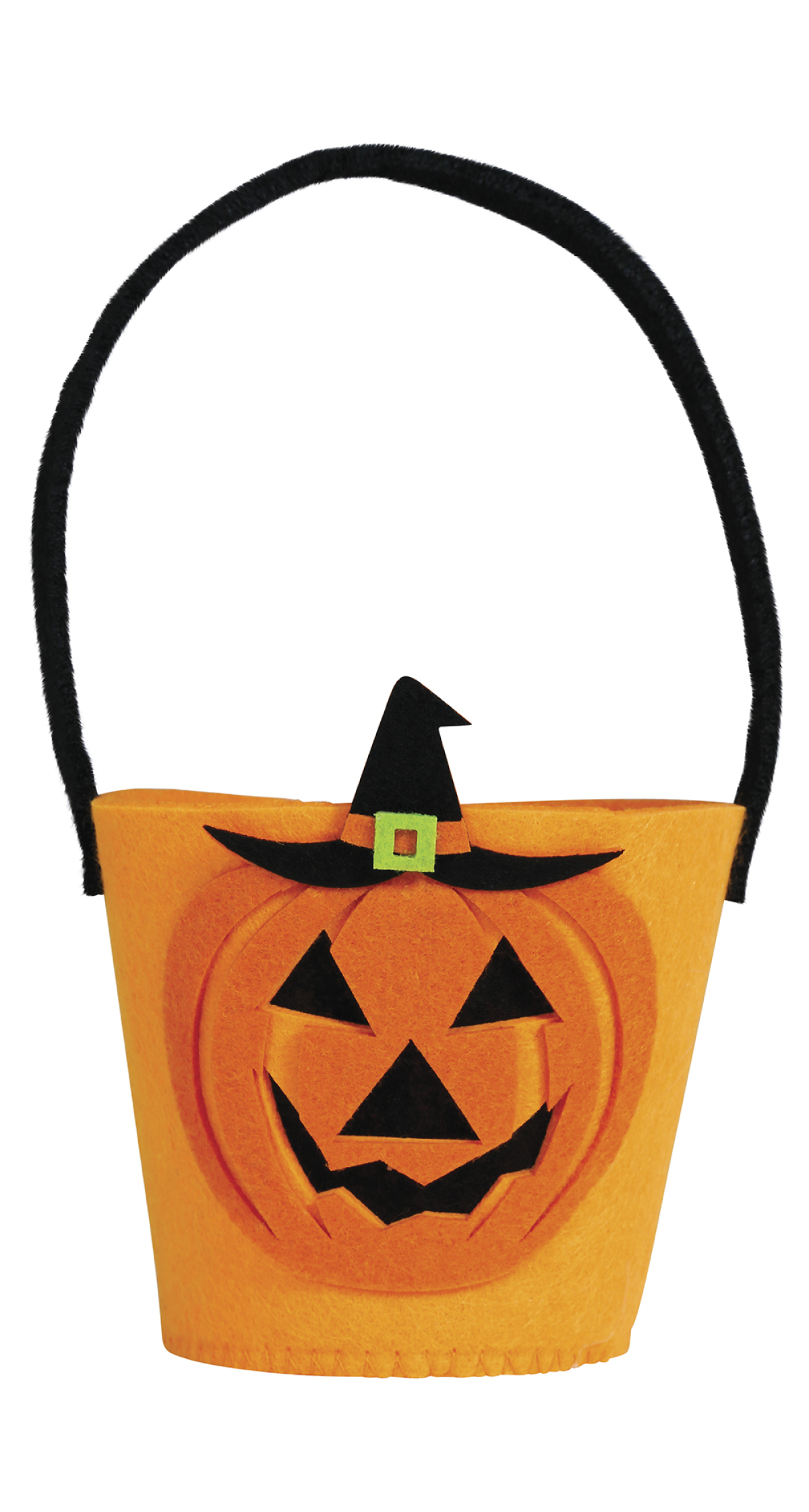 Halloween Felt Pumpkin Candy Bucket 12x10cm