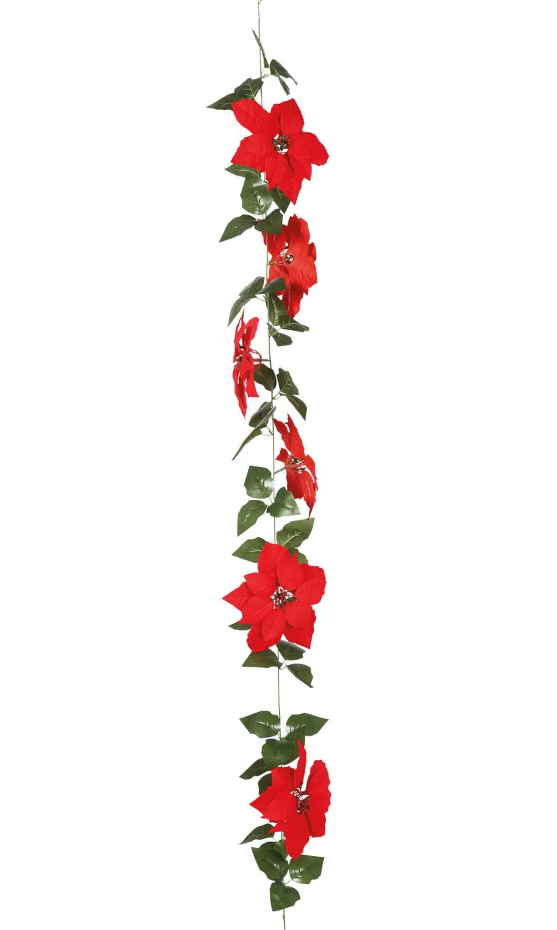 Poinsettia Garland Foliage - 200cm